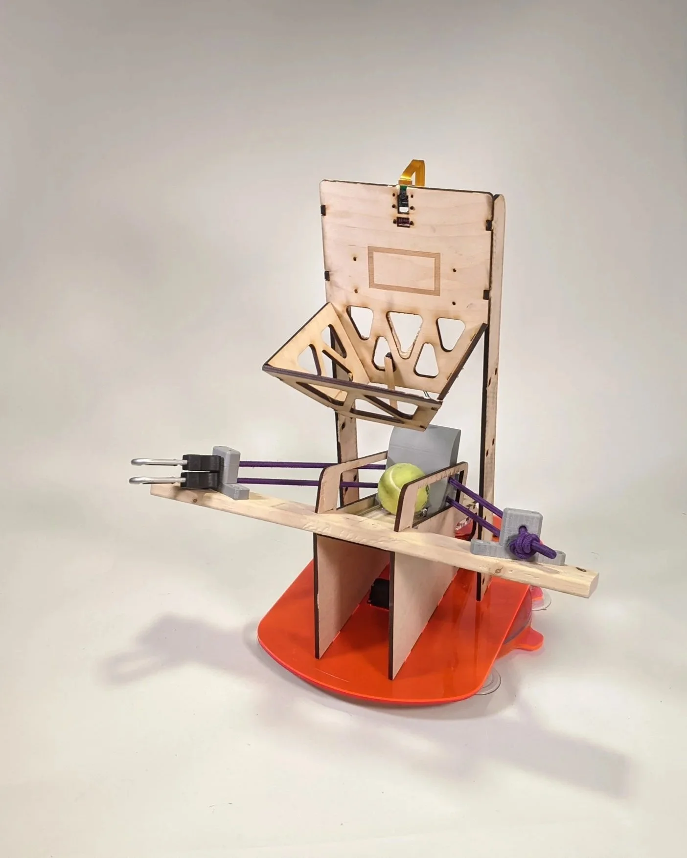 The larger project this existed as part of was a response to the prompt: "make something that can throw and catch a ball". It was a group project for a grad-level robotics course, and the launching mechanism was my contribution.
