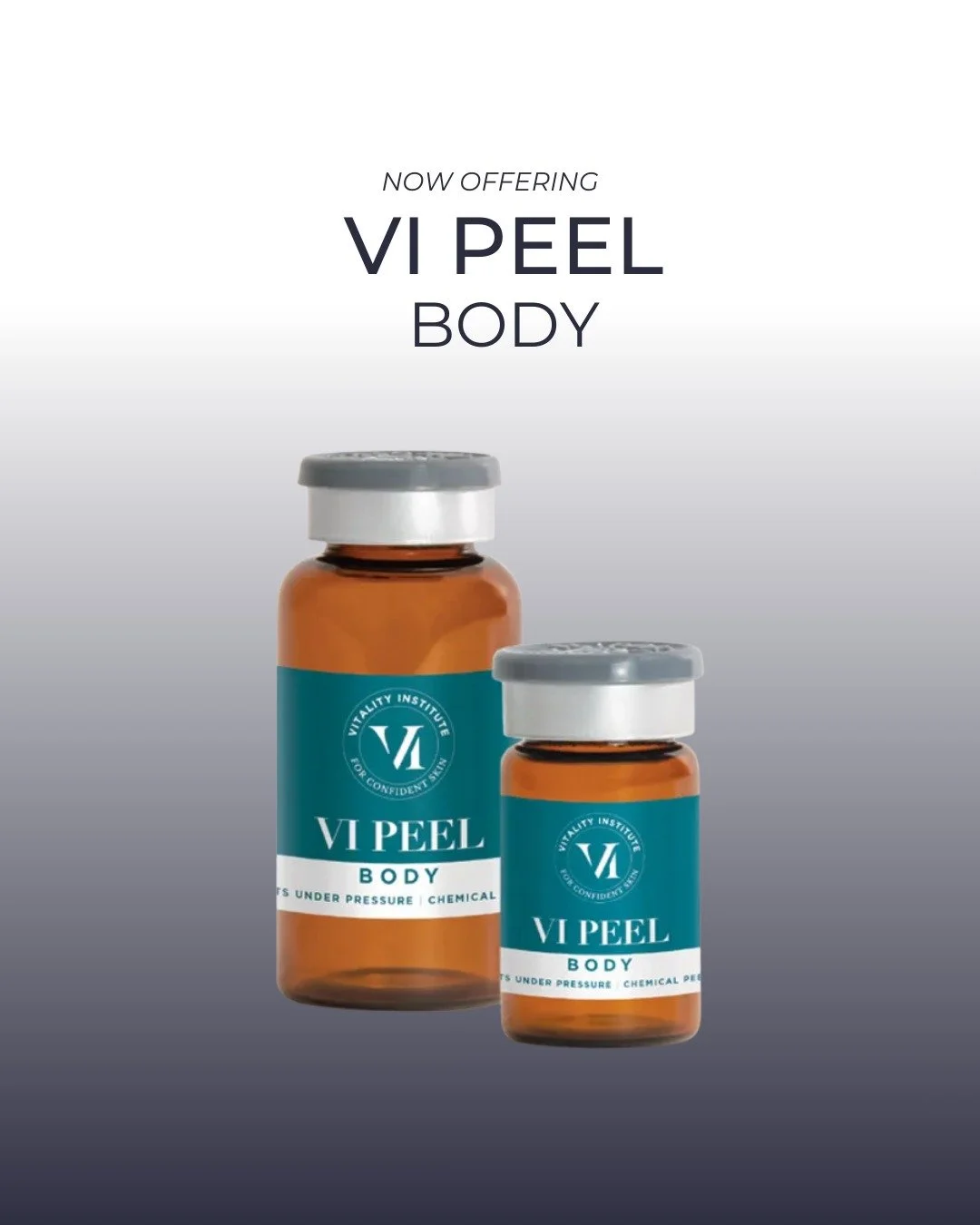 We're excited to now offer VI Peel Body. This chemical peel is often paired with laser treatments such as PicoSure to lift any remaining pigment. The VI Peel is also an effective treatment for body acne, sun spots, keratosis pilaris, and scarring. 

