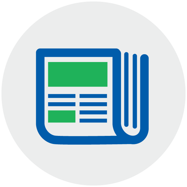 Colorful icon depicting earned media and PR agency