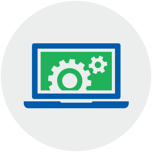 Colorful icon depicting website development and website design