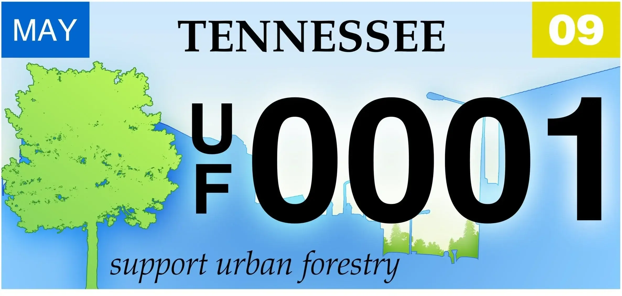 License plate design for Tennessee Urban Forestry Council