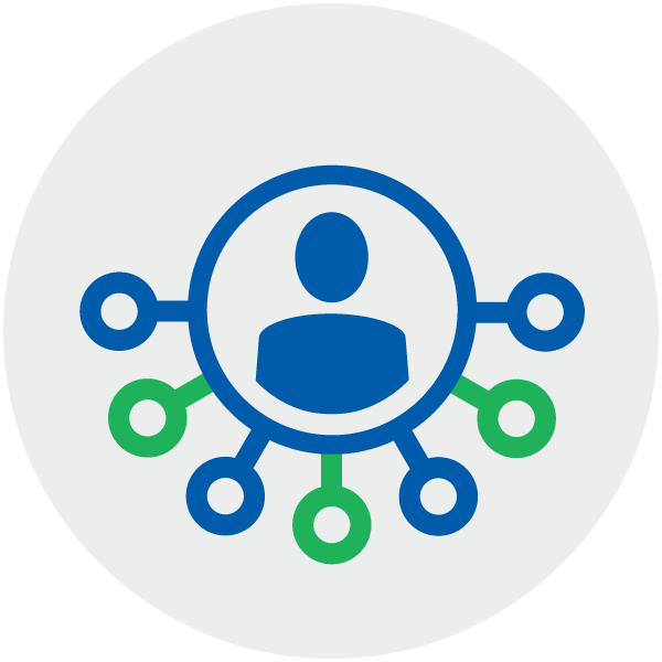 Colorful icon depicting social media company