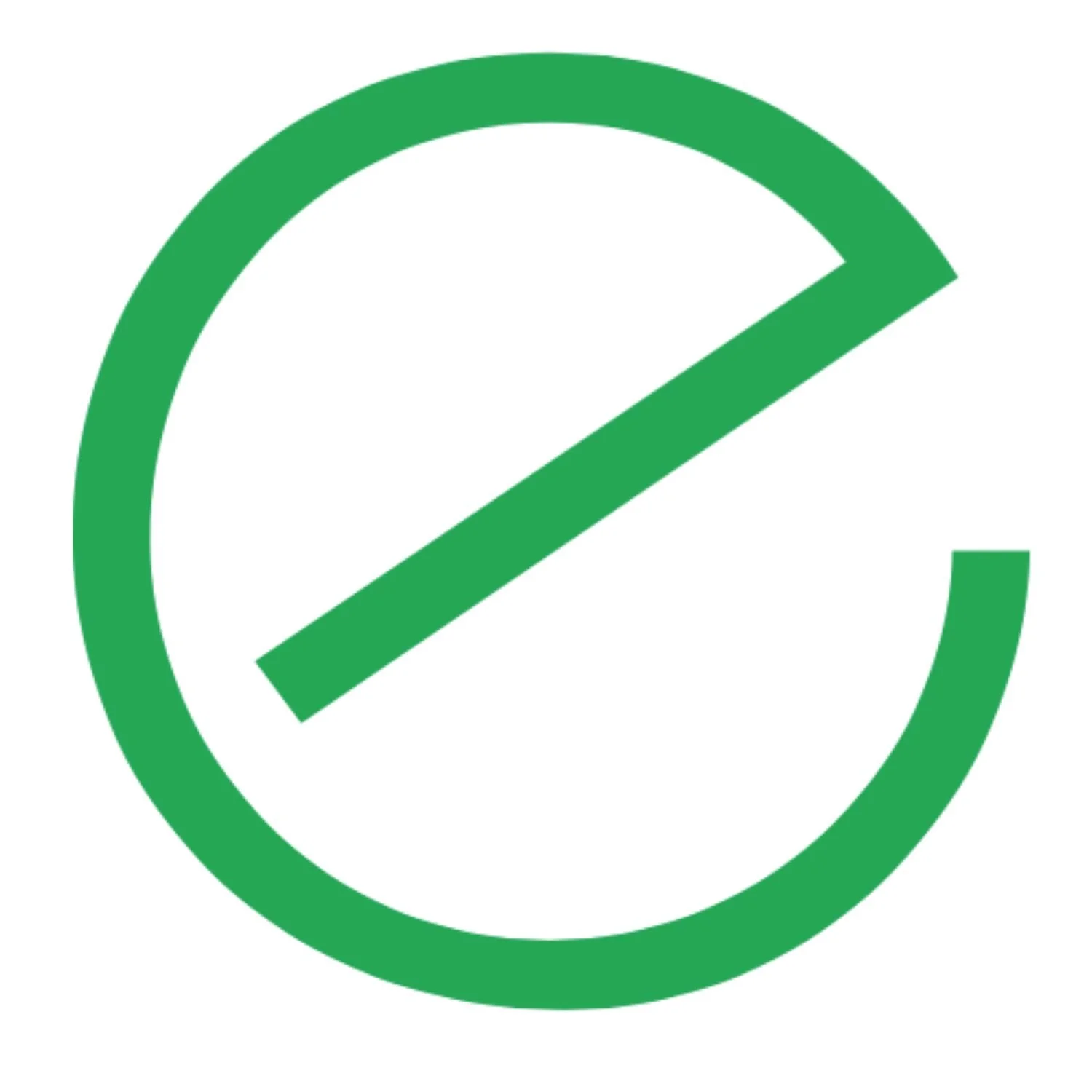 A green circular gauge icon with a slash through it.