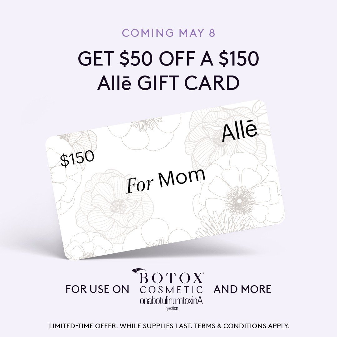 EXCLUSIVE MOTHER&rsquo;S DAY OFFER⁠
⁠
Get $50 off a �⁠
$150 Allē gift card⁠
⁠
ONE DAY ONLY&mdash;MAY 8, 2024, 9 AM PT⁠
⁠
⁠
Give the moms, grandmoms, and aunties in your life a very special treat this Mother&rsquo;s Day&mdash;an Allē gift card. Or, wh