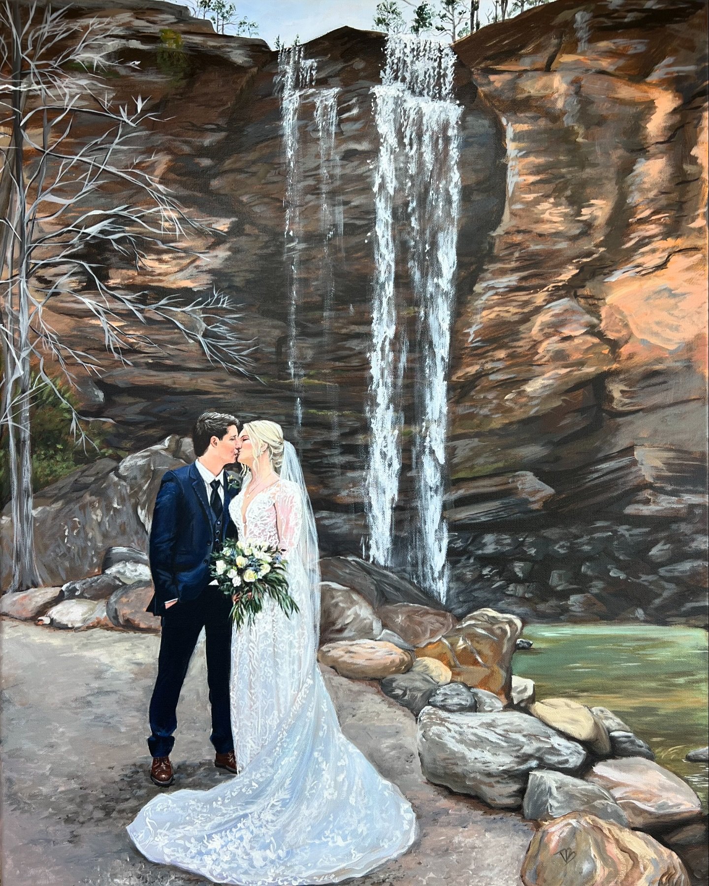 Finished Live Wedding Painting for Ashley &amp; Colton 🤍 
24x30

#liveweddingpainting #liveweddingpainter #toccoafallswedding
