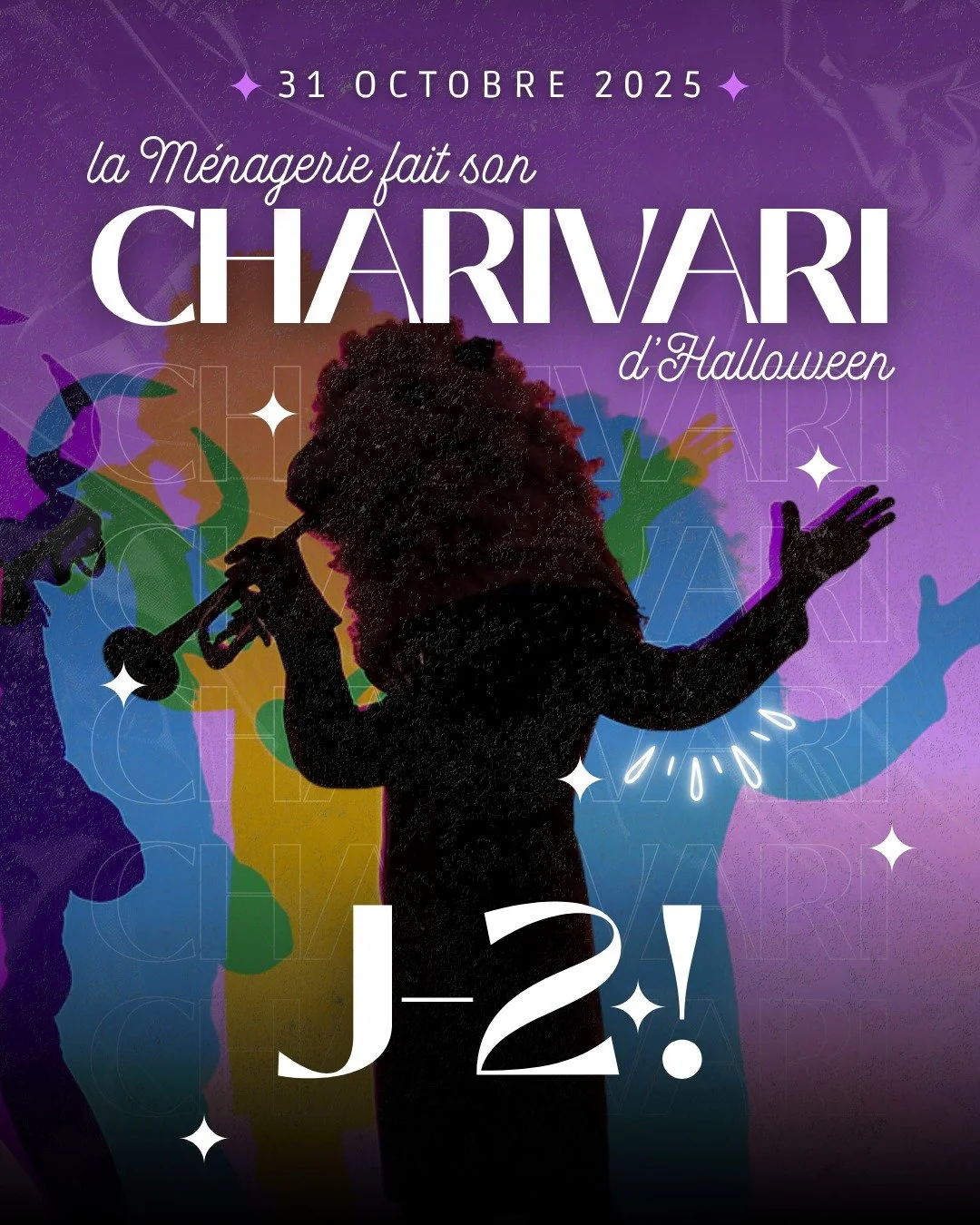 ⏳ Plus que 2 jours avant que le Charivari d’Halloween ne déferle à Domont !
Ça va être une nuit d’improvisations, de cris, de rires, de chants, de poésie, de déguisements improbables et de chaos fe