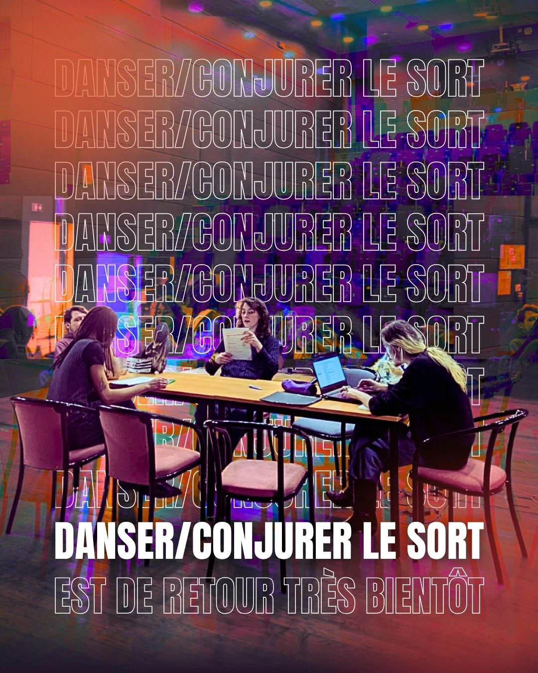 Alors que toute la ville &eacute;tait occup&eacute;e &agrave; chasser les oeufs,
l'&eacute;quipe se rassembla autour de la table et se mit au travail,
d&eacute;filant les pages et les mots, les images et les gestes...

📖 DANSER/CONJURER LE SORT &eac