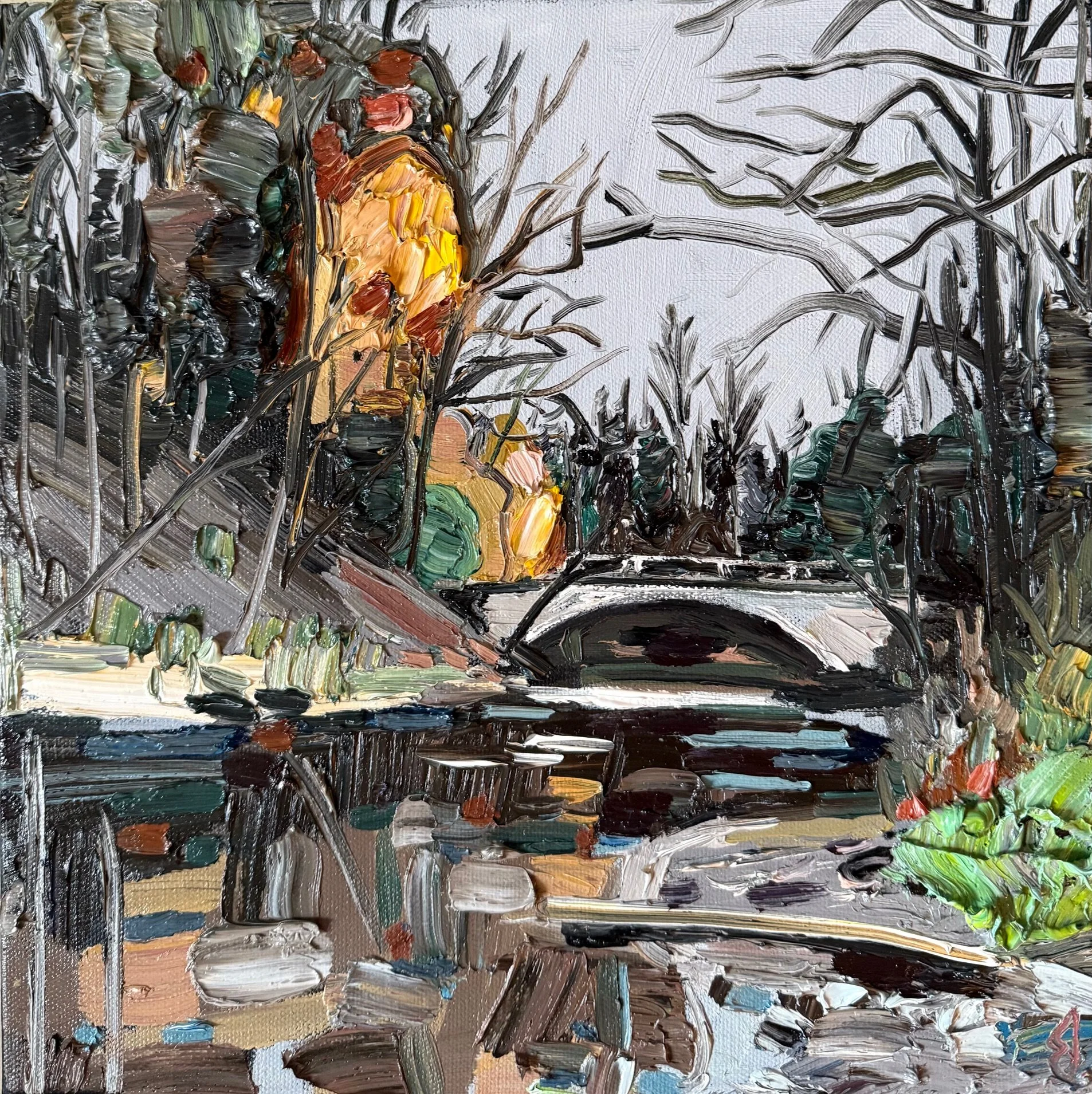 Where the Anglers Wait
12x12 Inch Oil on Canvas