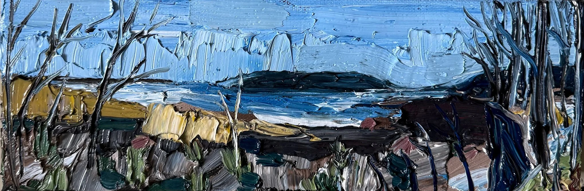 At the Edge of Neyaashiinigmiing
4x12 Inch Oil on Canvas SOLD