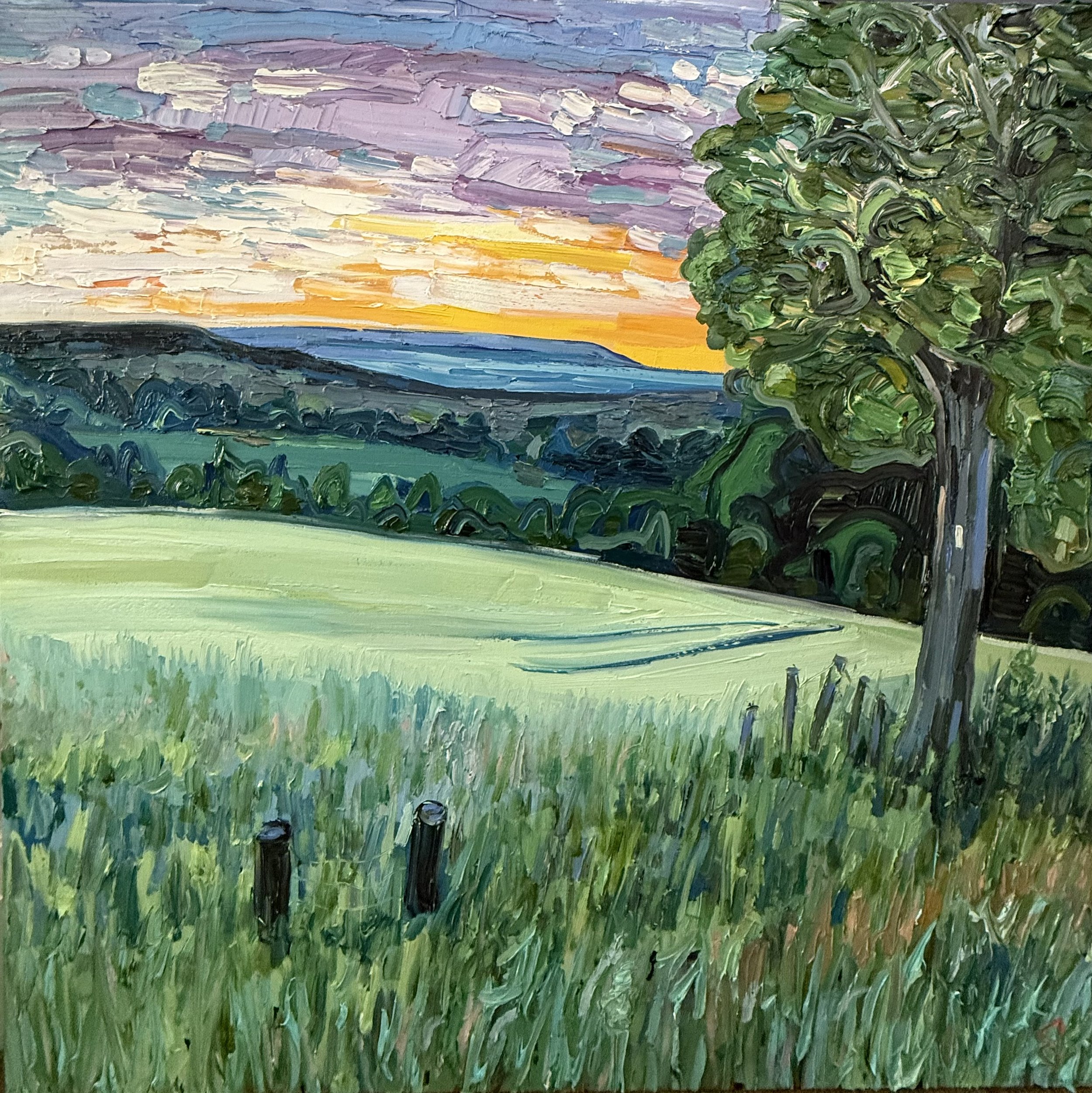 Evening Glow Over the Sound
36 x 36 Inch Oil on Canvas