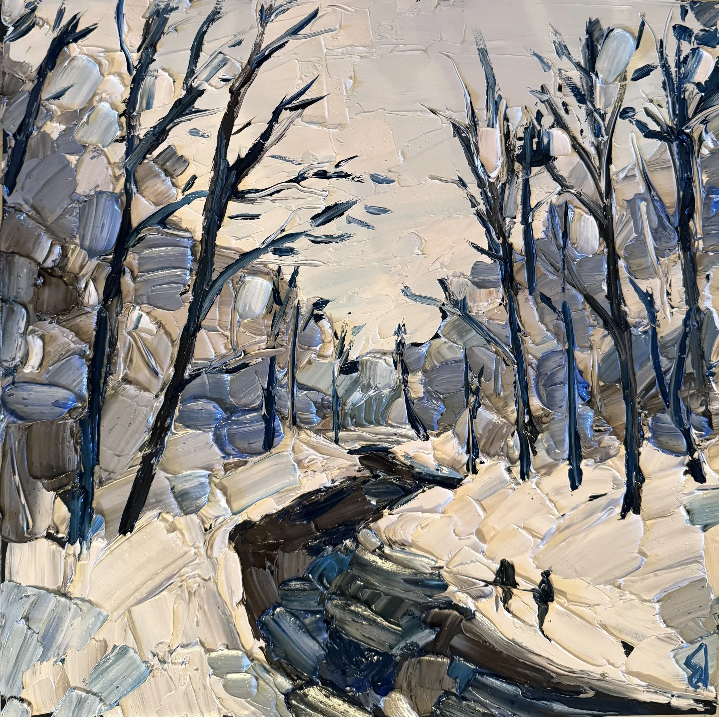 Anglers in Winter SOLD
12 x 12 Inch Oil on Panel