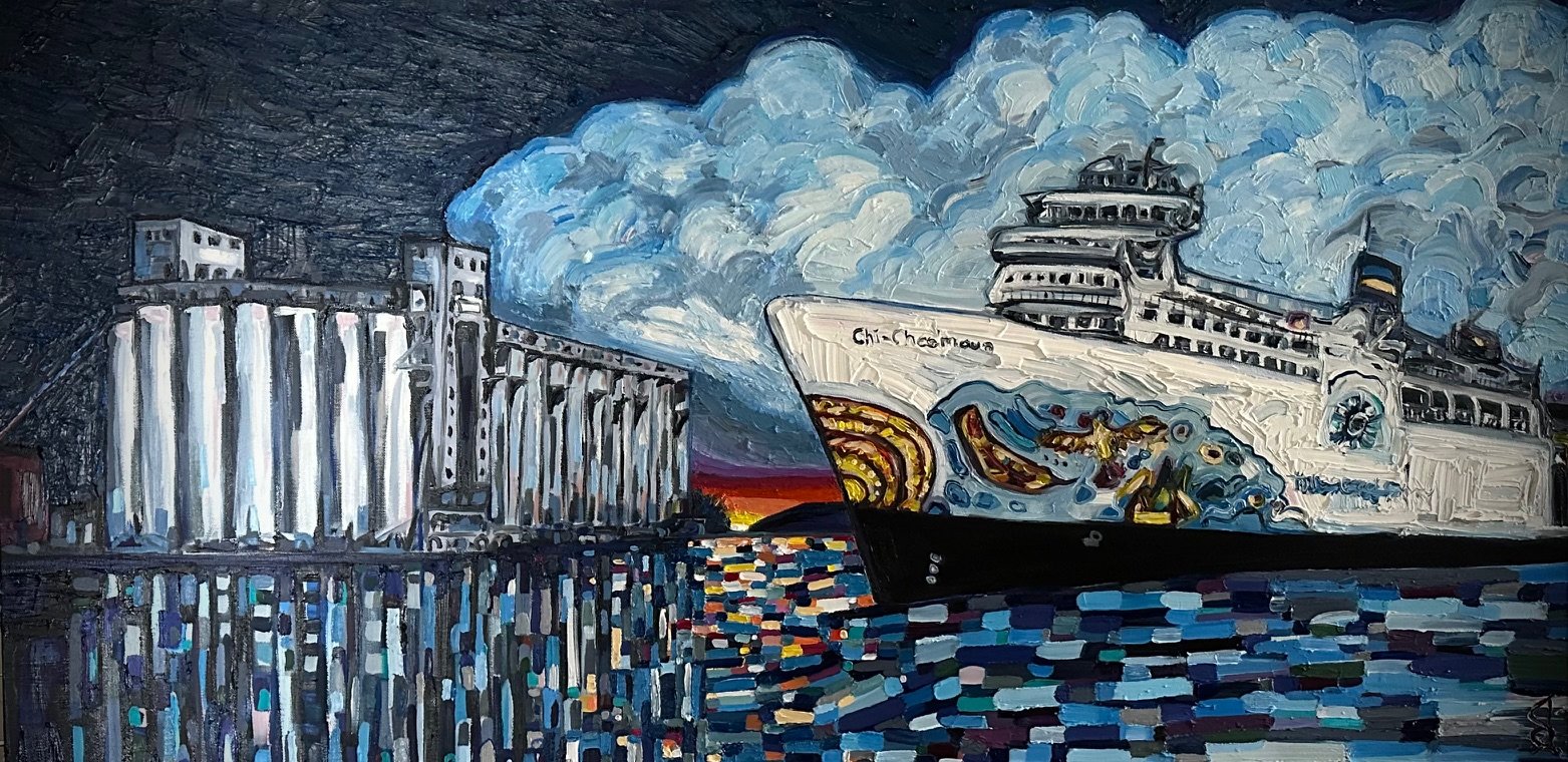 Miss Chi-Cheemaun's 50th Birthday
24x40 Inch Oil on Canvas