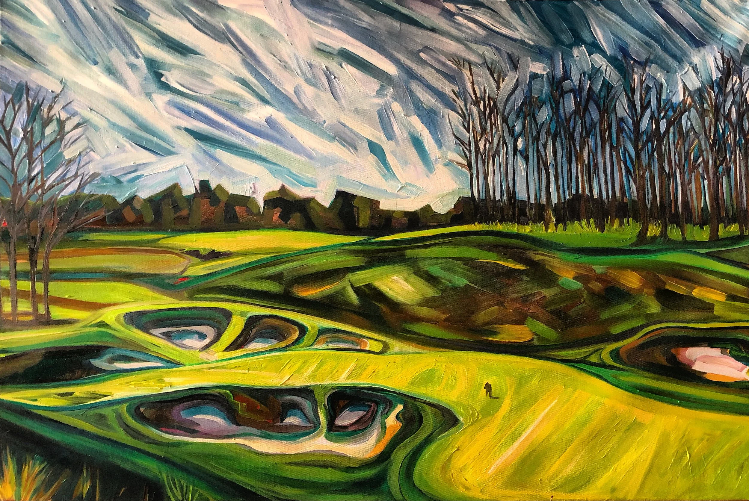 The 18th Hole at Georgian Bay Club  pt 1 24x36 Inch Oil on Canvas
