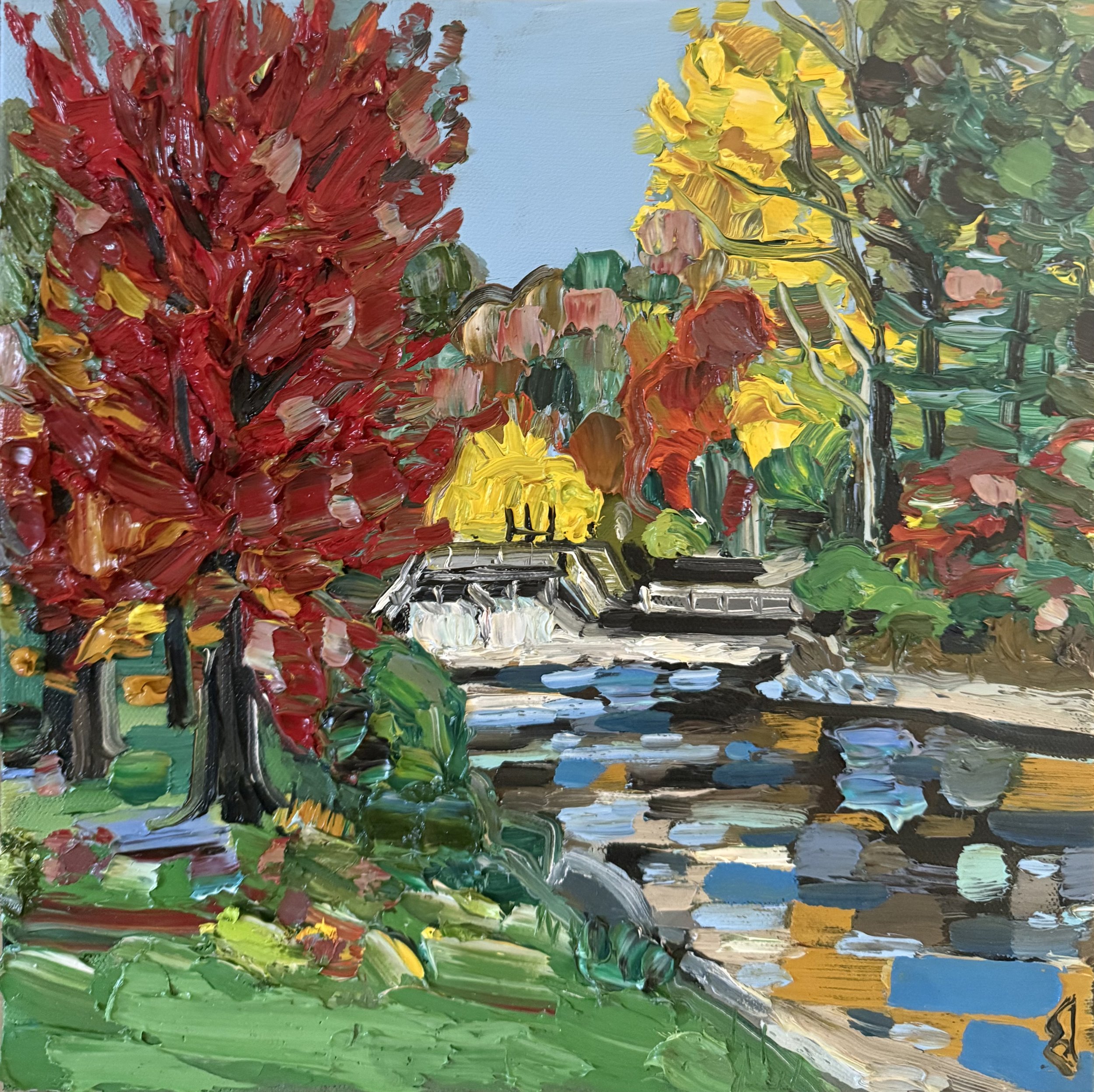 The Mill Dam, Autumn
12 x 12 Inch Oil on Canvas