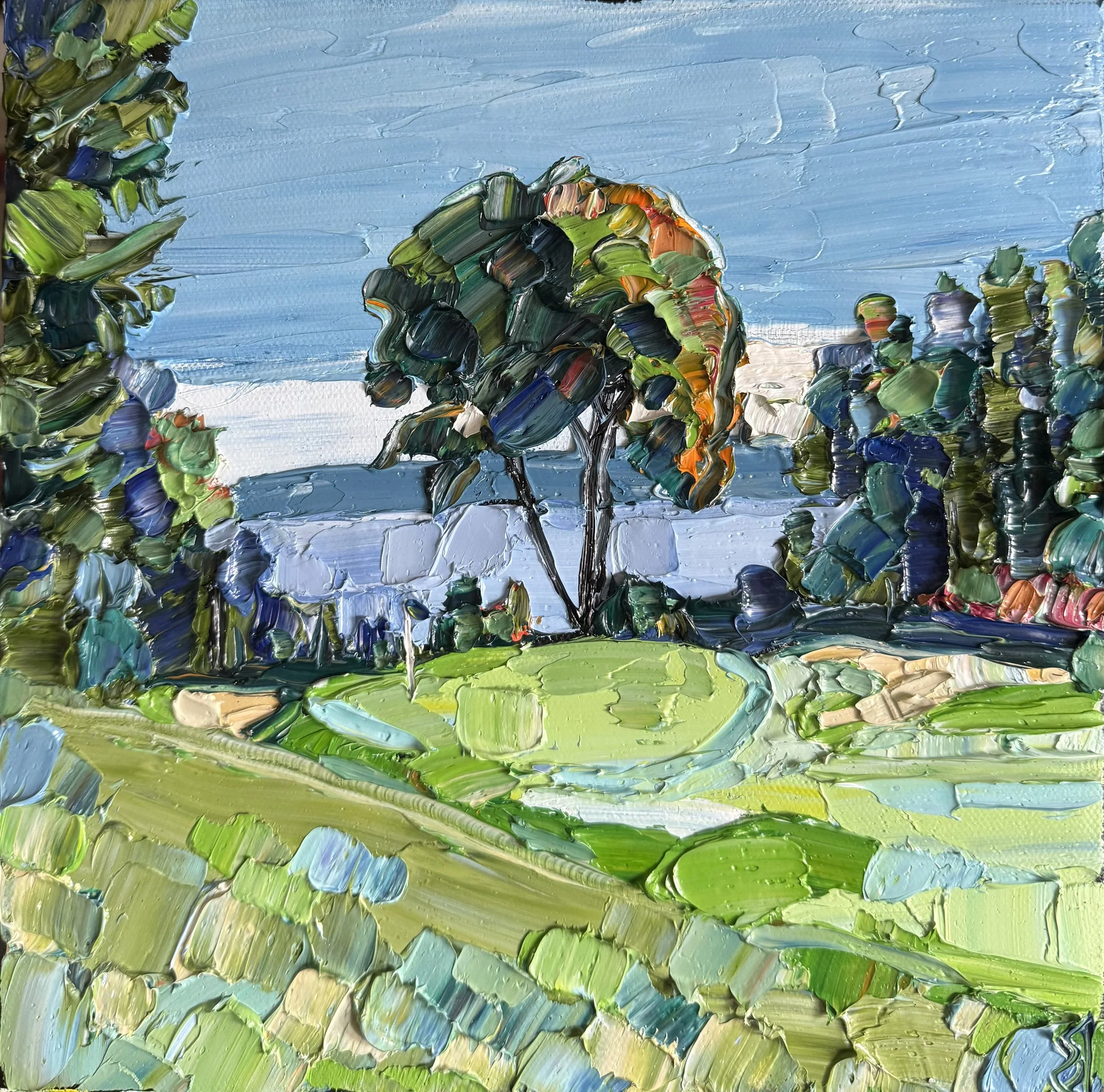 Legacy Ridge Hole No. 17 Early Autumn
10 x 10 Inch Oil on Canvas