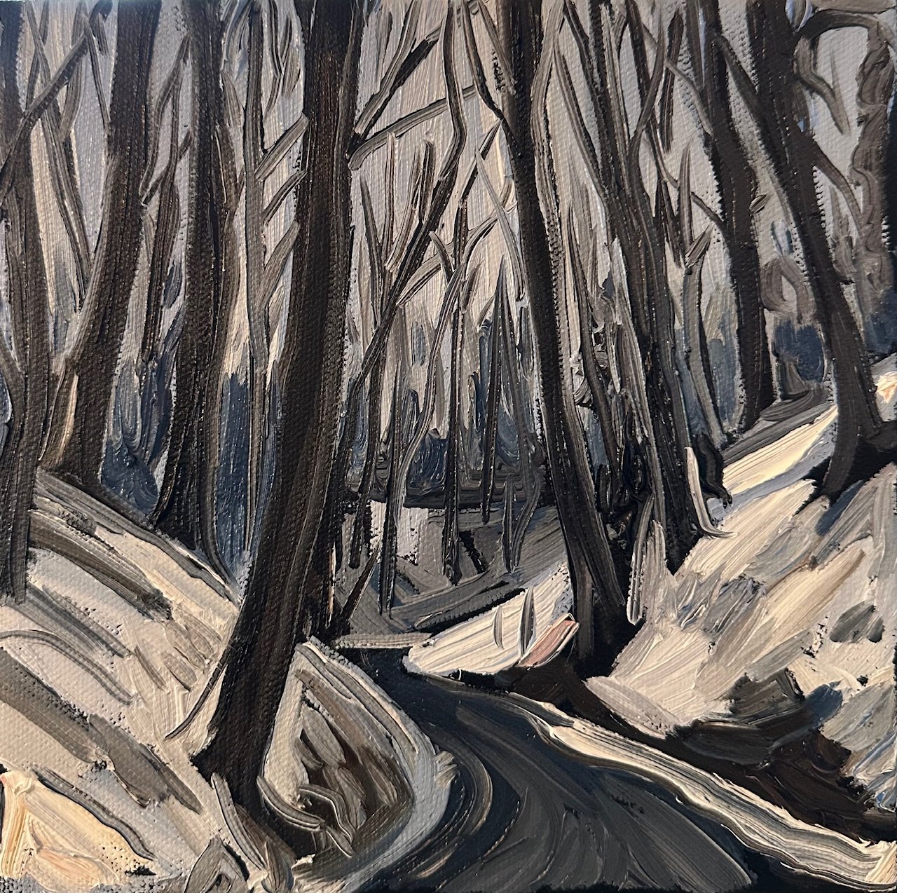 9 Bends at Greenwood Cemetery
8x8 Inch Oil on Canvas