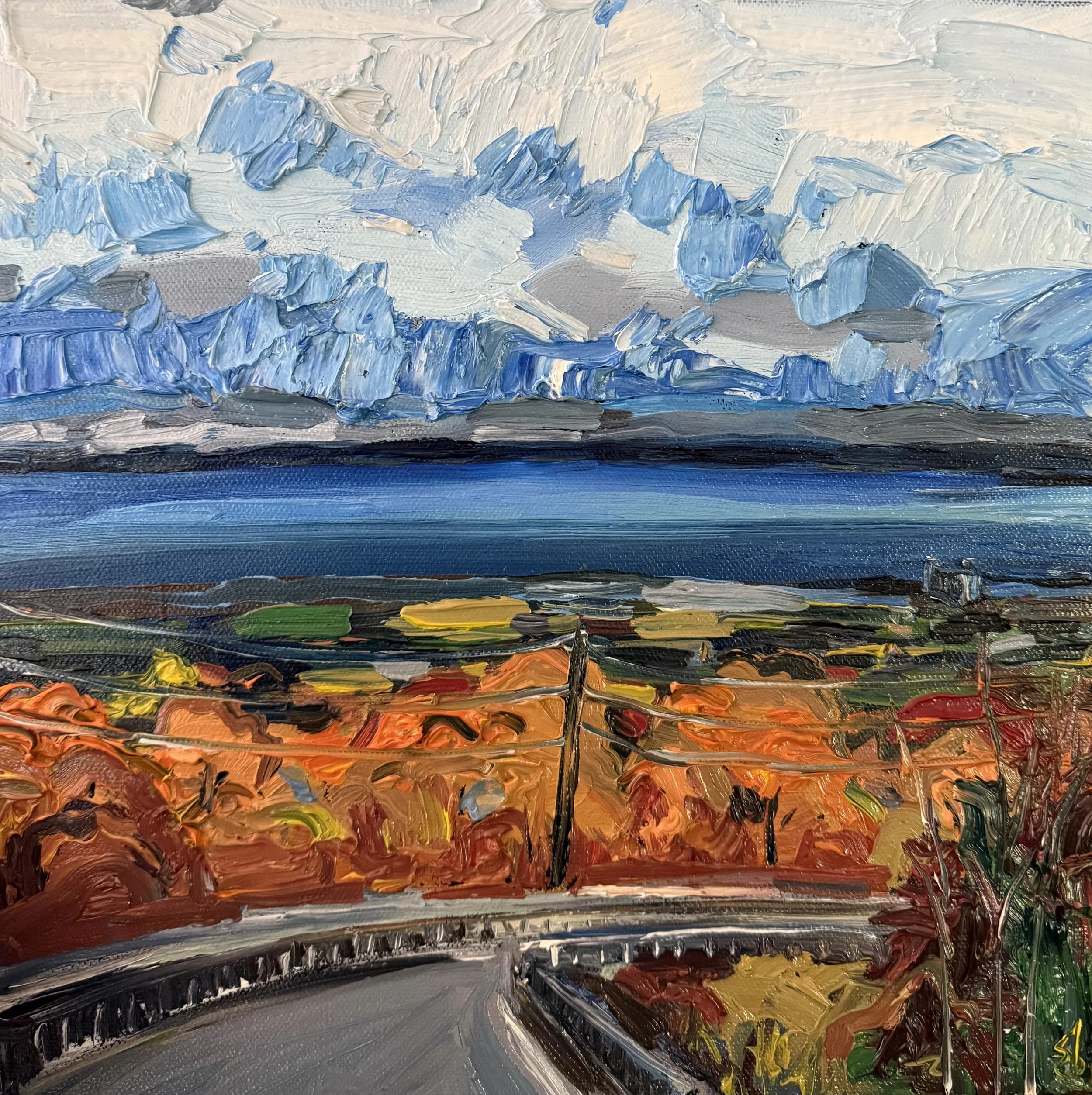 Scenic Caves Road Views of Georgian Bay
12x12 Inch Oil on Canvas, Framed