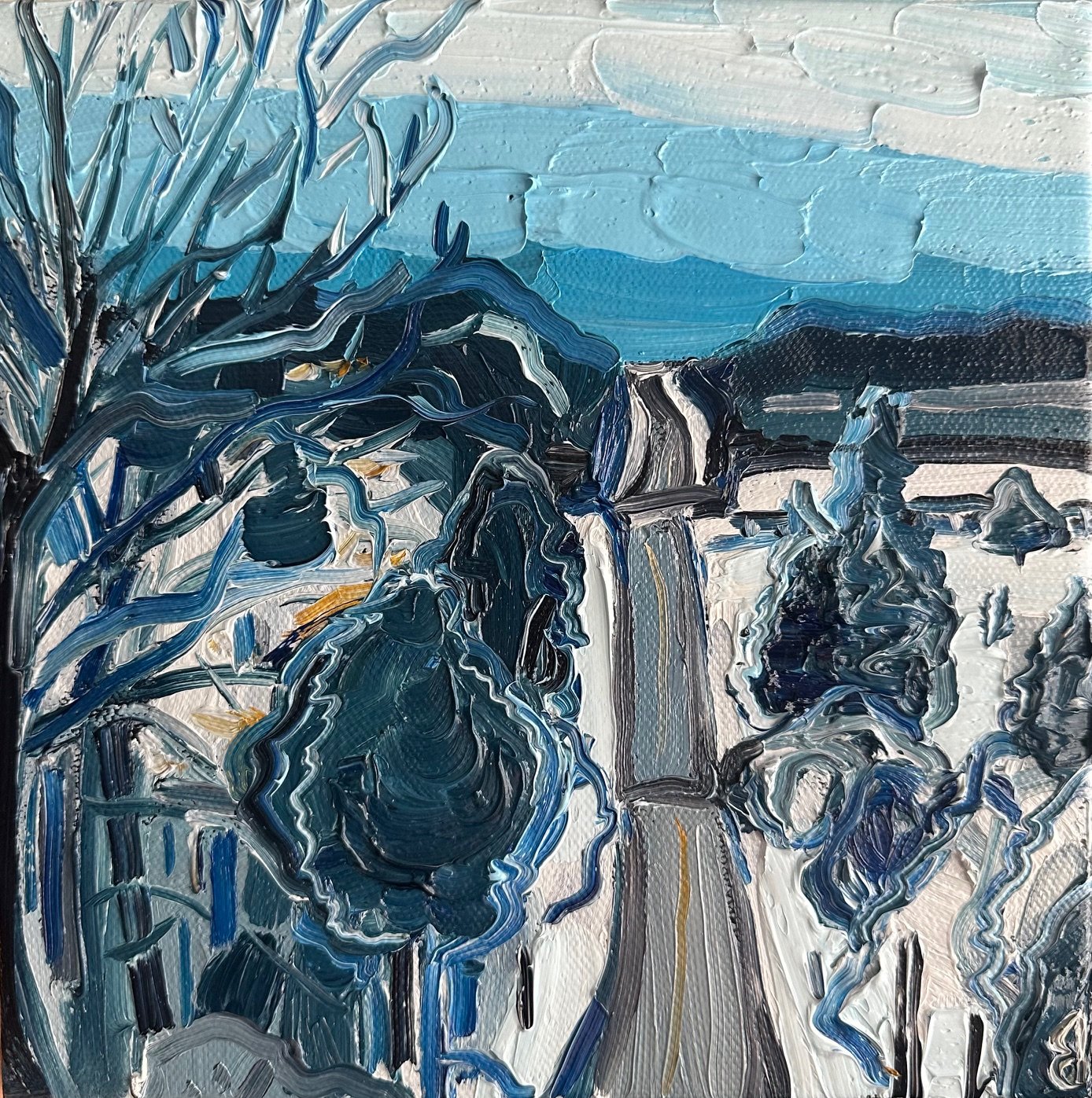 Grey Highlands Heading Home
10x10 Inch Oil on Canvas