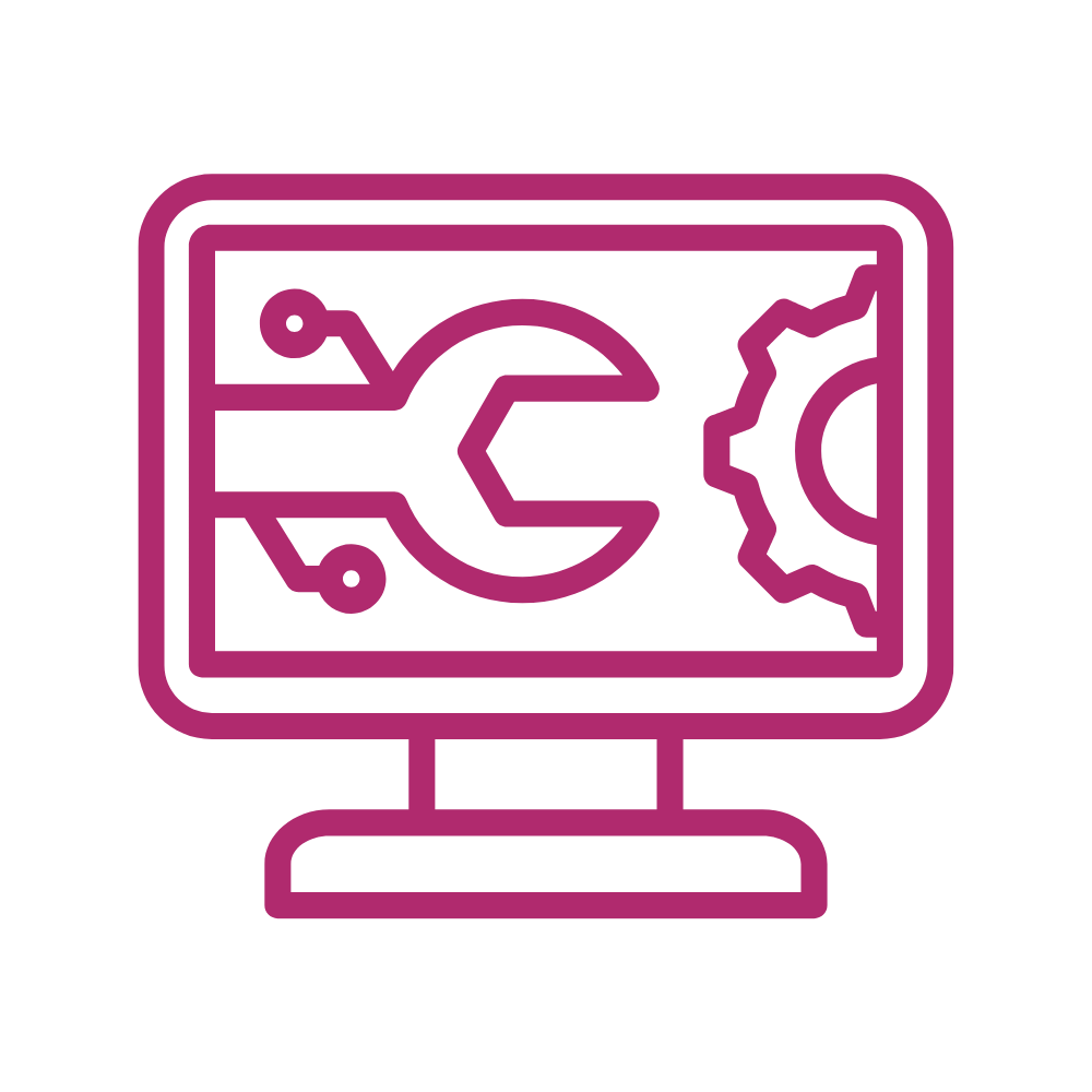 Icon representing business systems and tools that reduce friction, save time, and support growth.