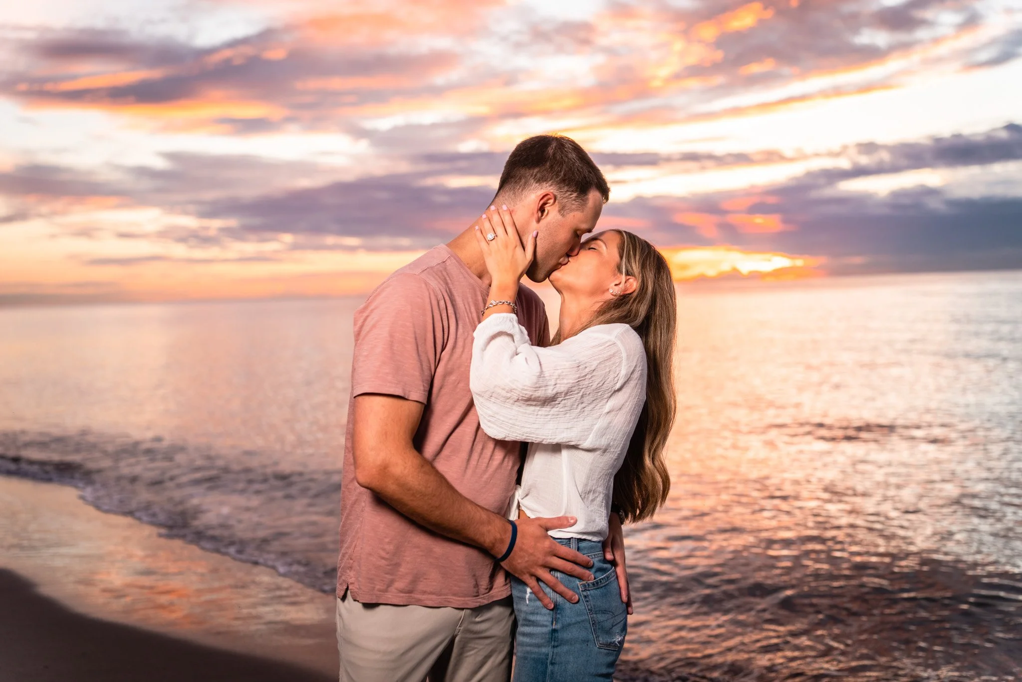 Romantic South Florida engagement photos at sunset