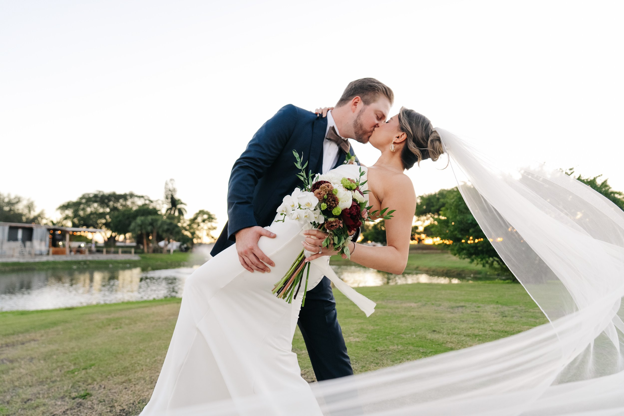 Newlyweds sharing a quiet moment at their Miami wedding venue