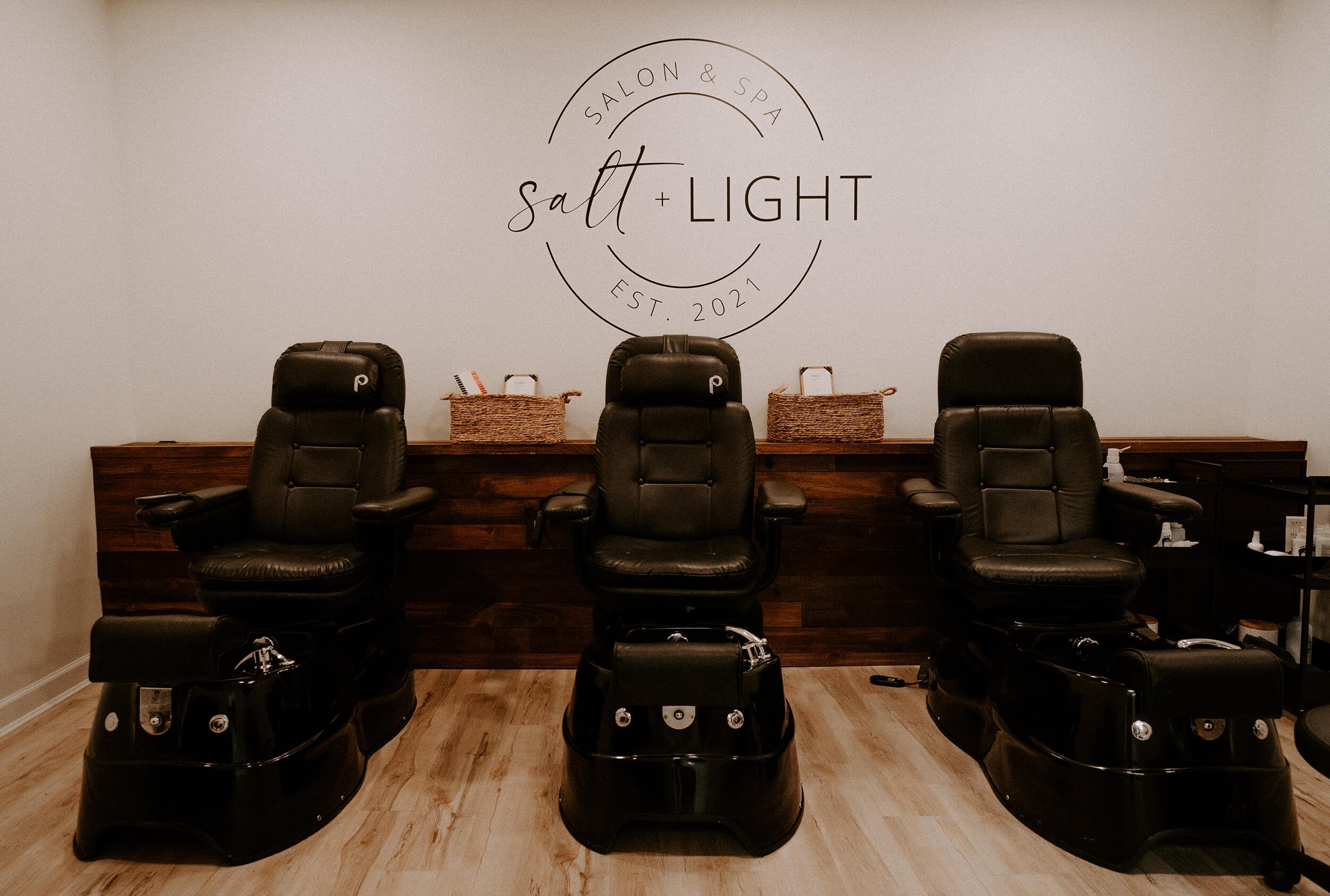 Salt + Light Salon and Spa pedicure chairs in Cincinnati, Ohio