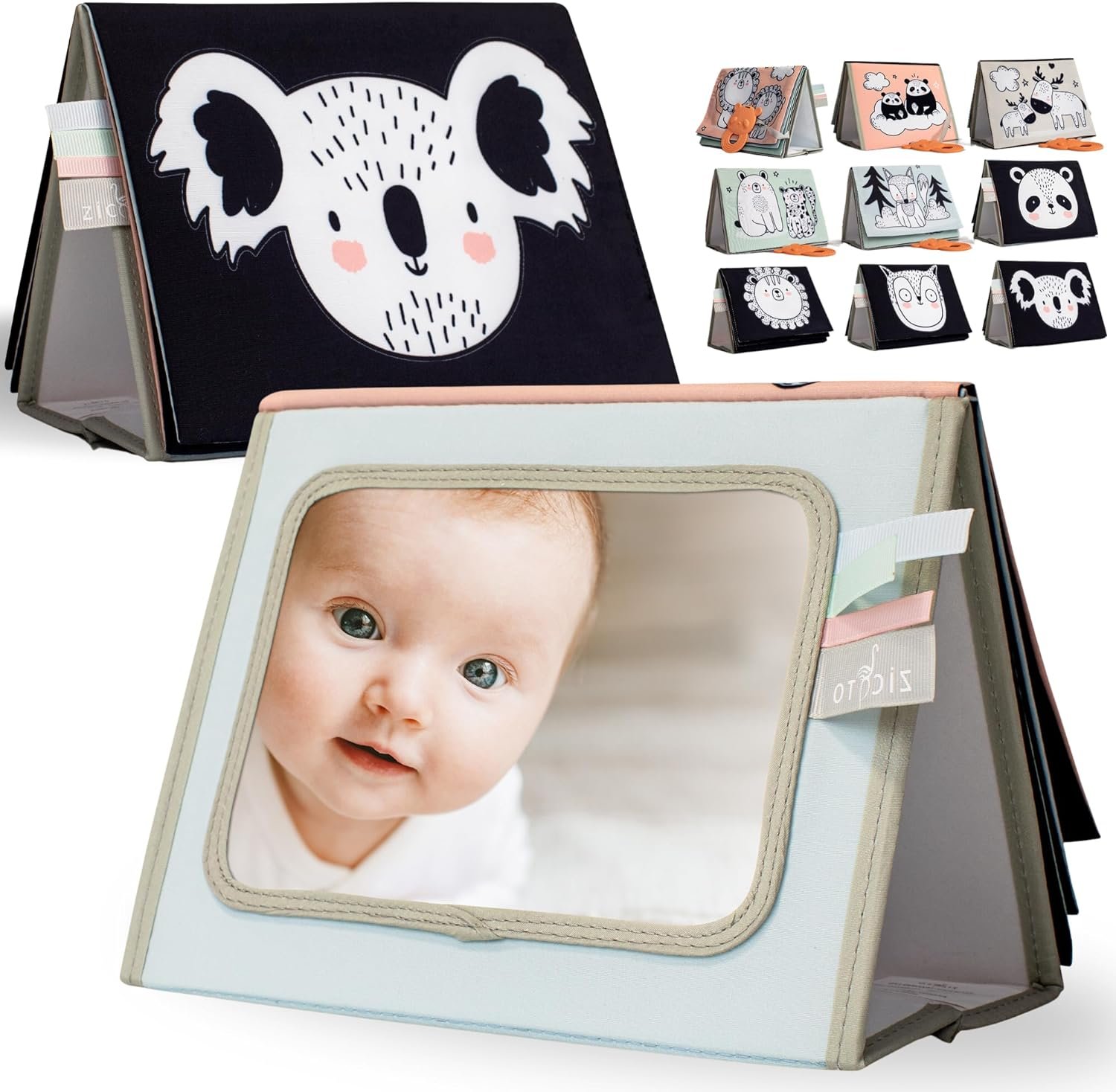 Contrast pictures and mirror stand