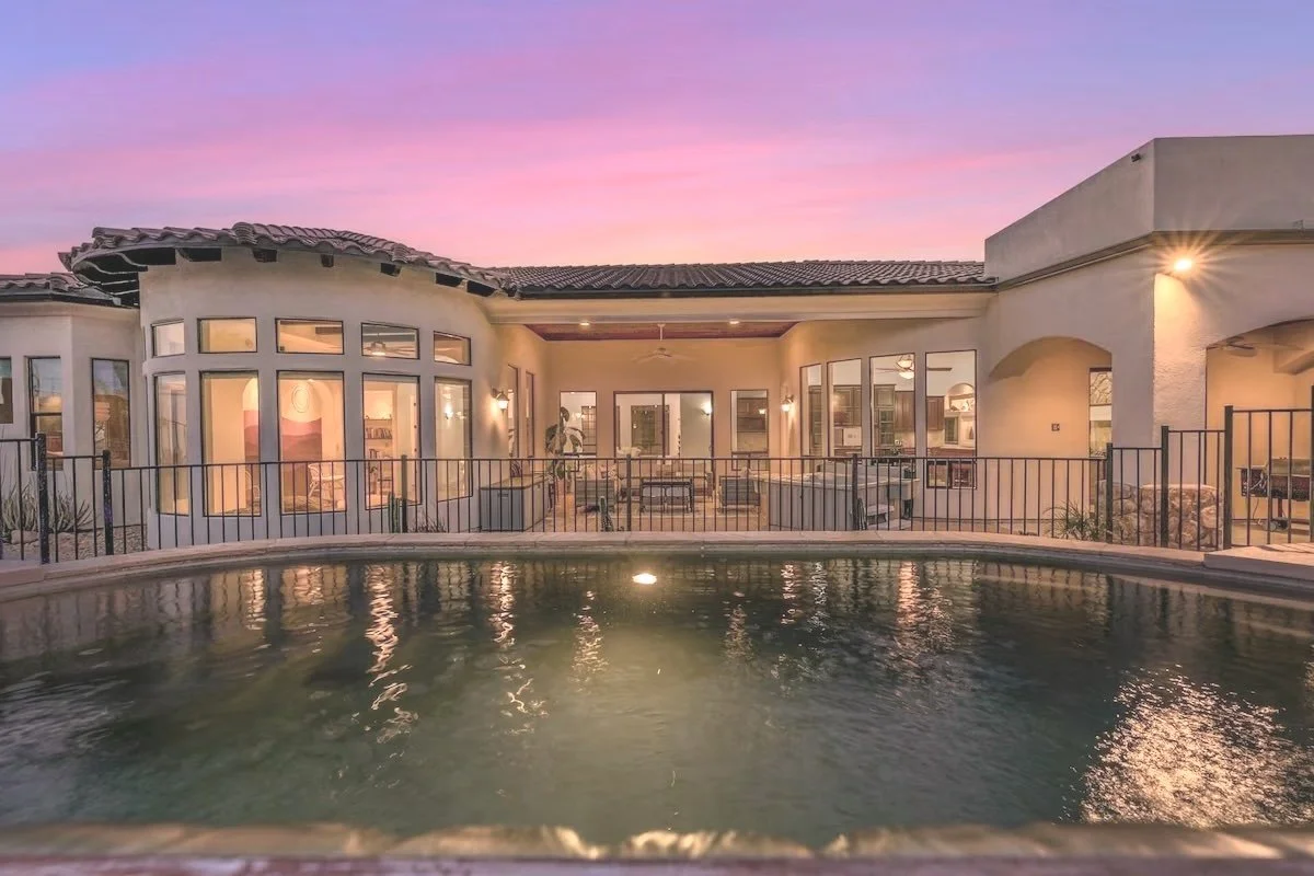 Tara Mazanec Jenn Menzer Yoga Retreat Pool and House of retreat location in Arizona