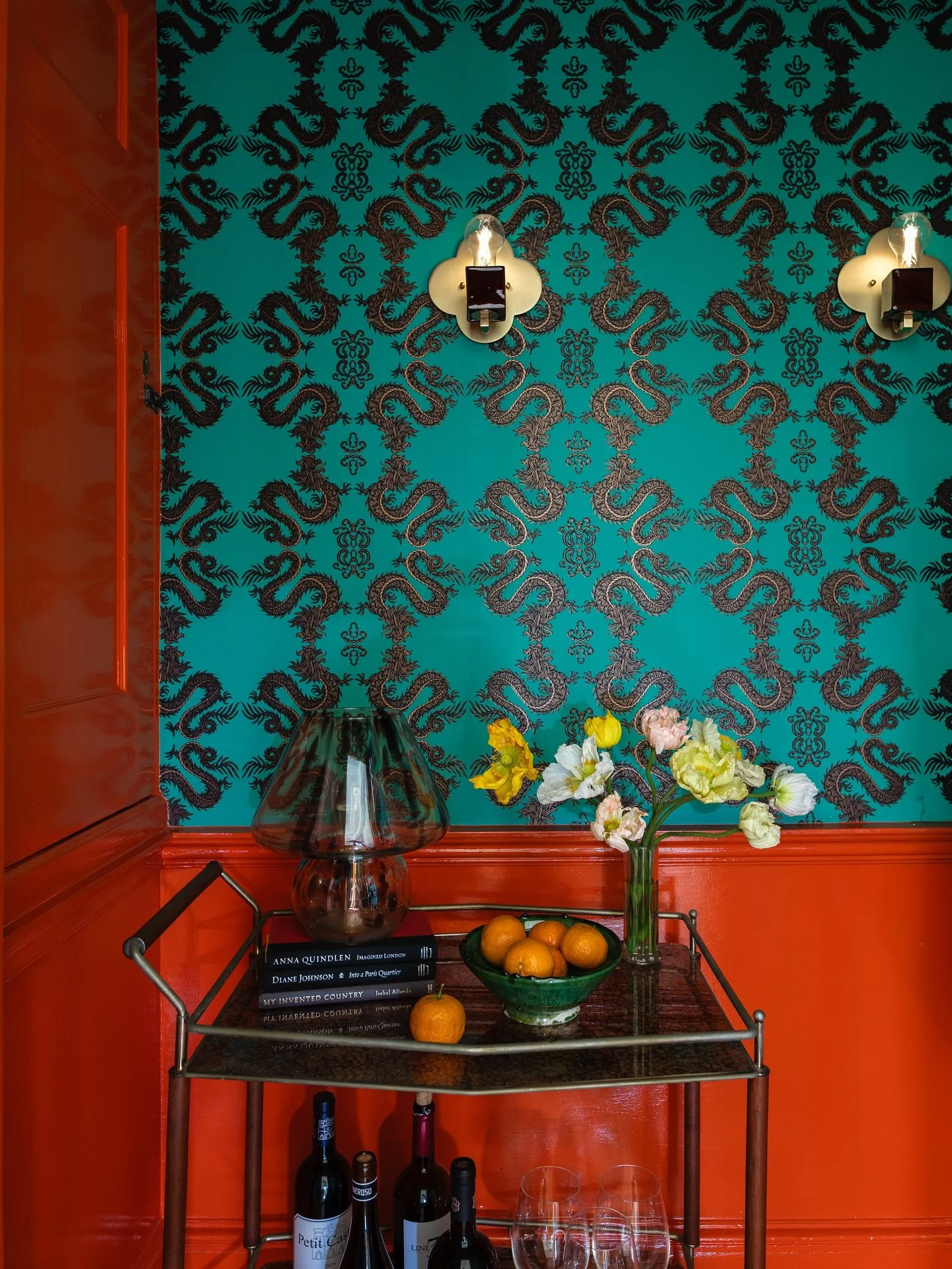 By Friday, we all deserve a corner this unapologetically bold. Serving up a wall with attitude, and just enough glassware to keep the night interesting and the cocktails flowing. 
Call it a bar, call it therapy — either way, it’s a vibe.
