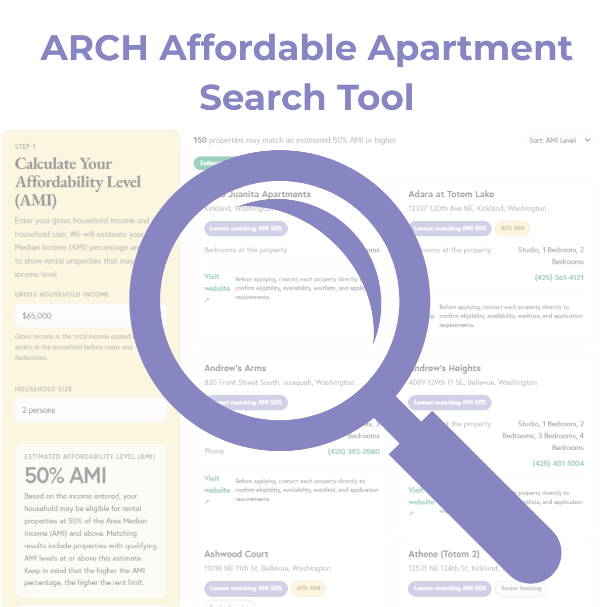 ARCH Launches New Affordable Housing Search Tool for East King County