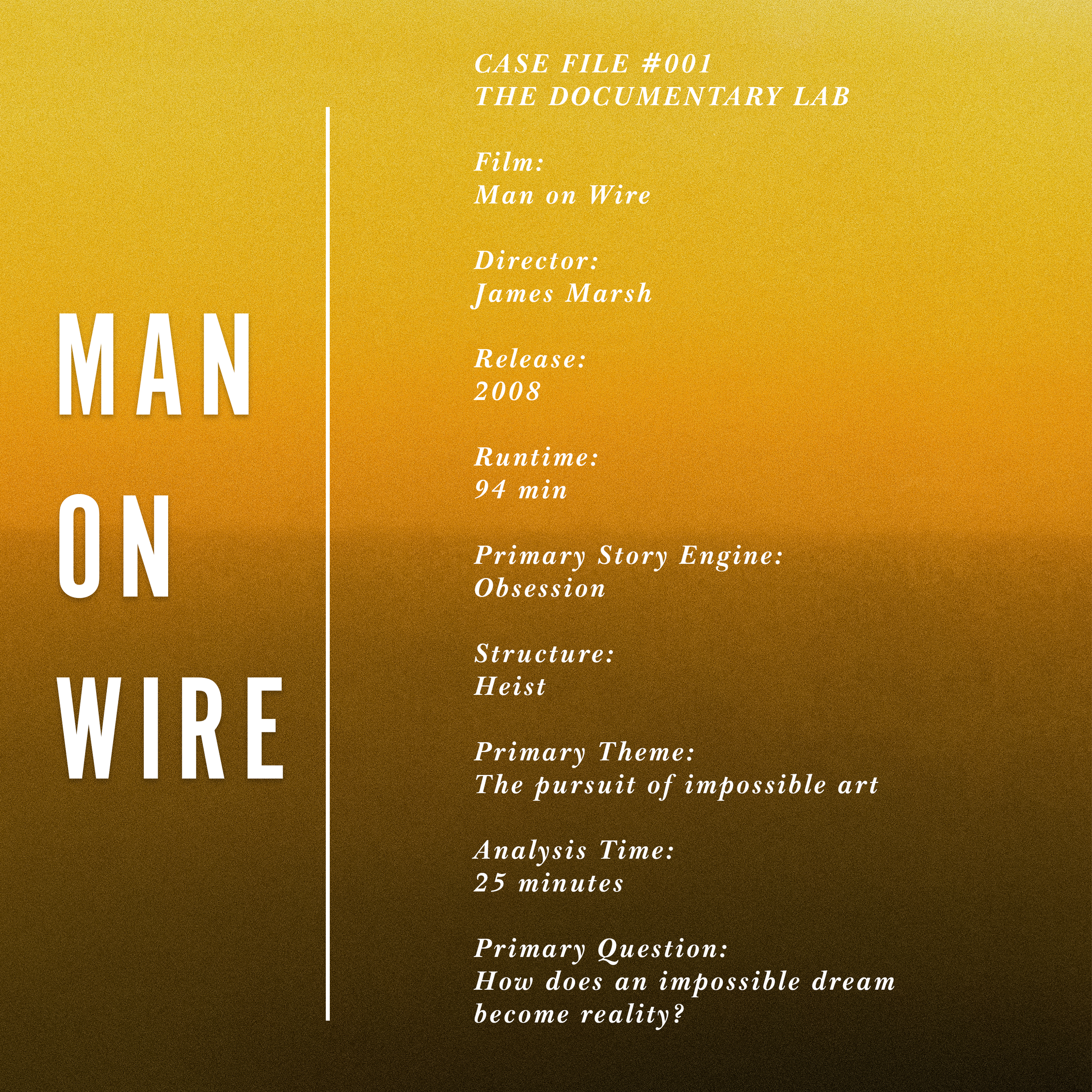 Story Architecture: Man on Wire Part III — Act Two: Turning Logistics Into Suspense