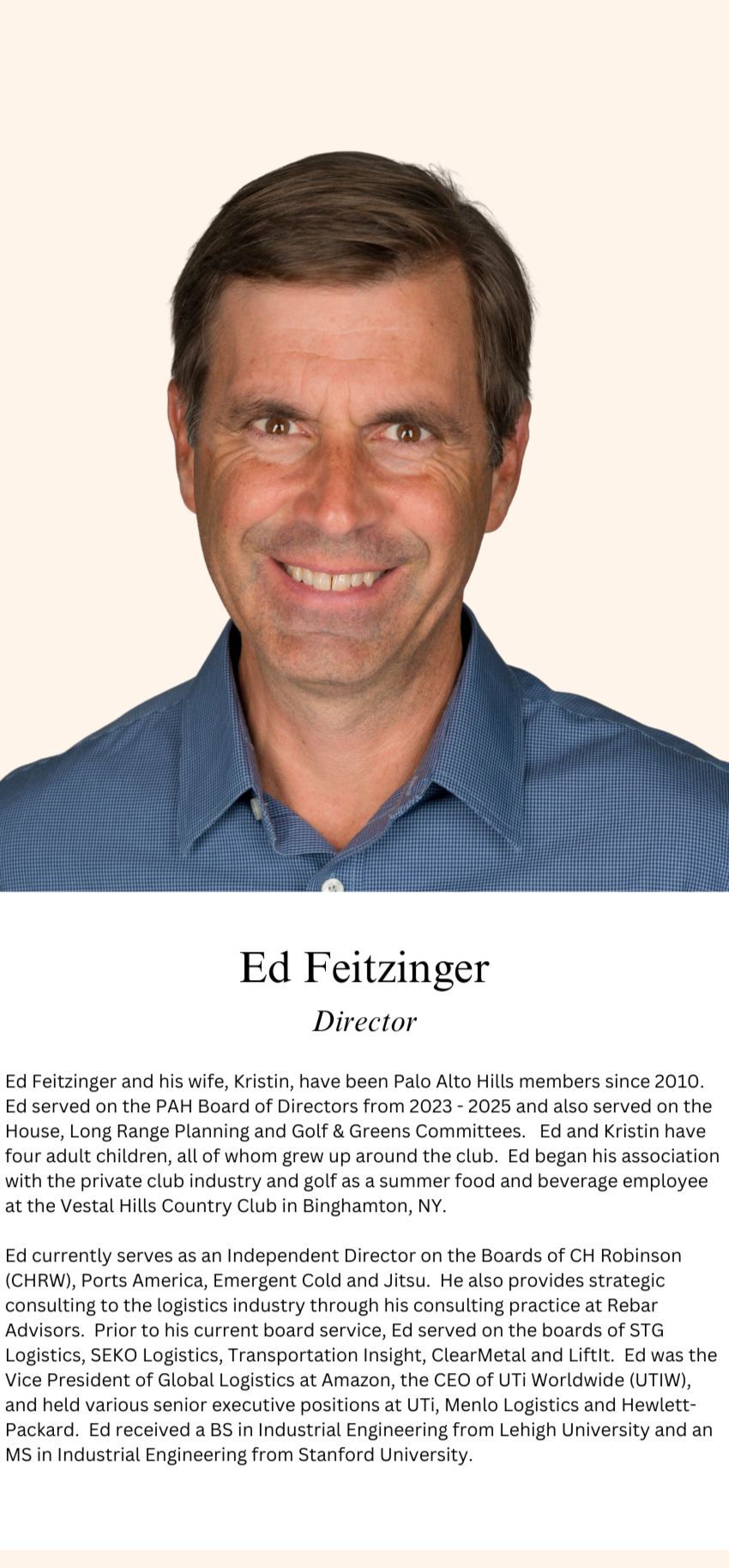 Ed Feitzinger Board of Directors — Tall Trees Foundation