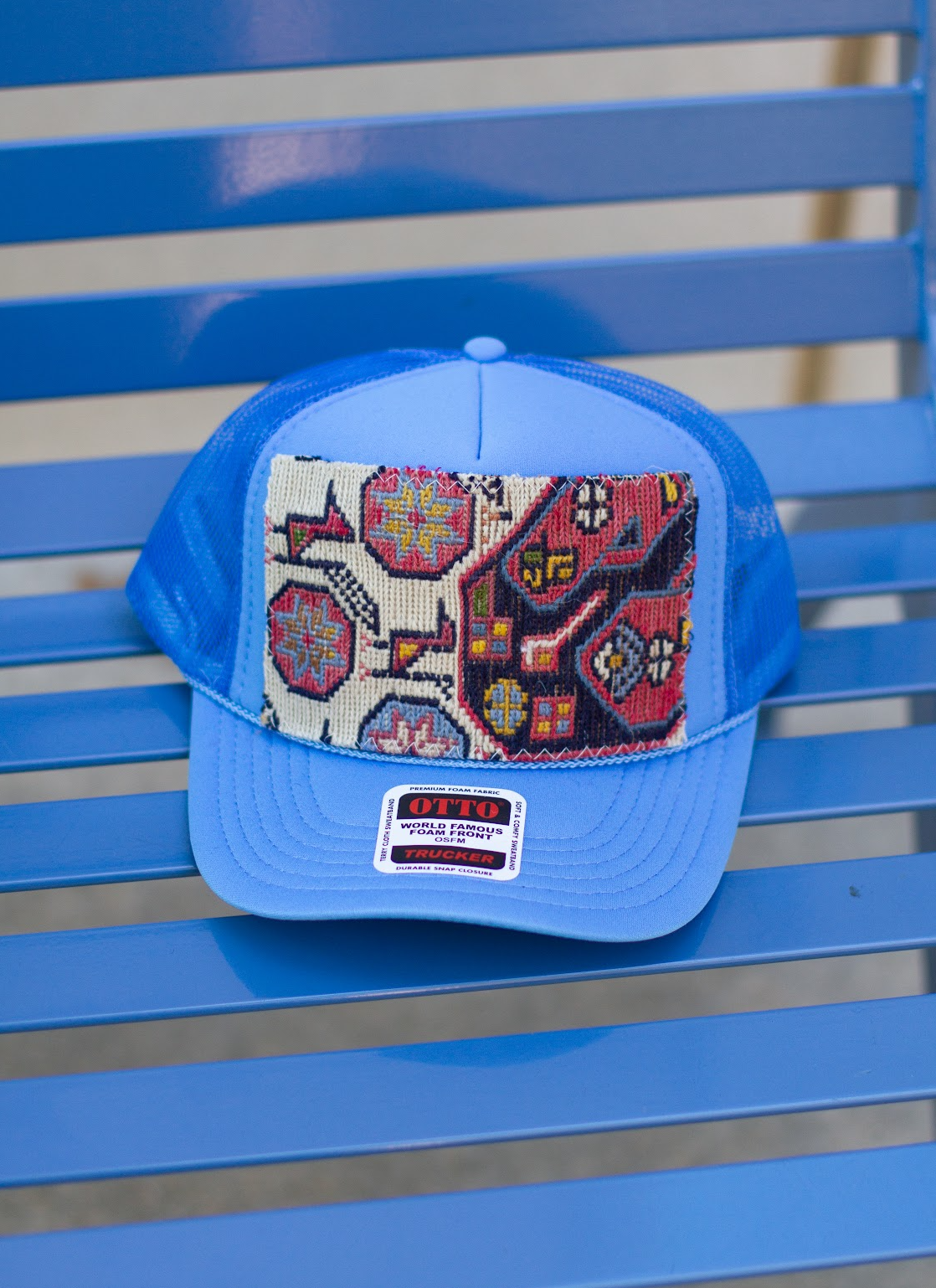 KILIM Patch Trucker Hat -COLUMBIAN BLUE