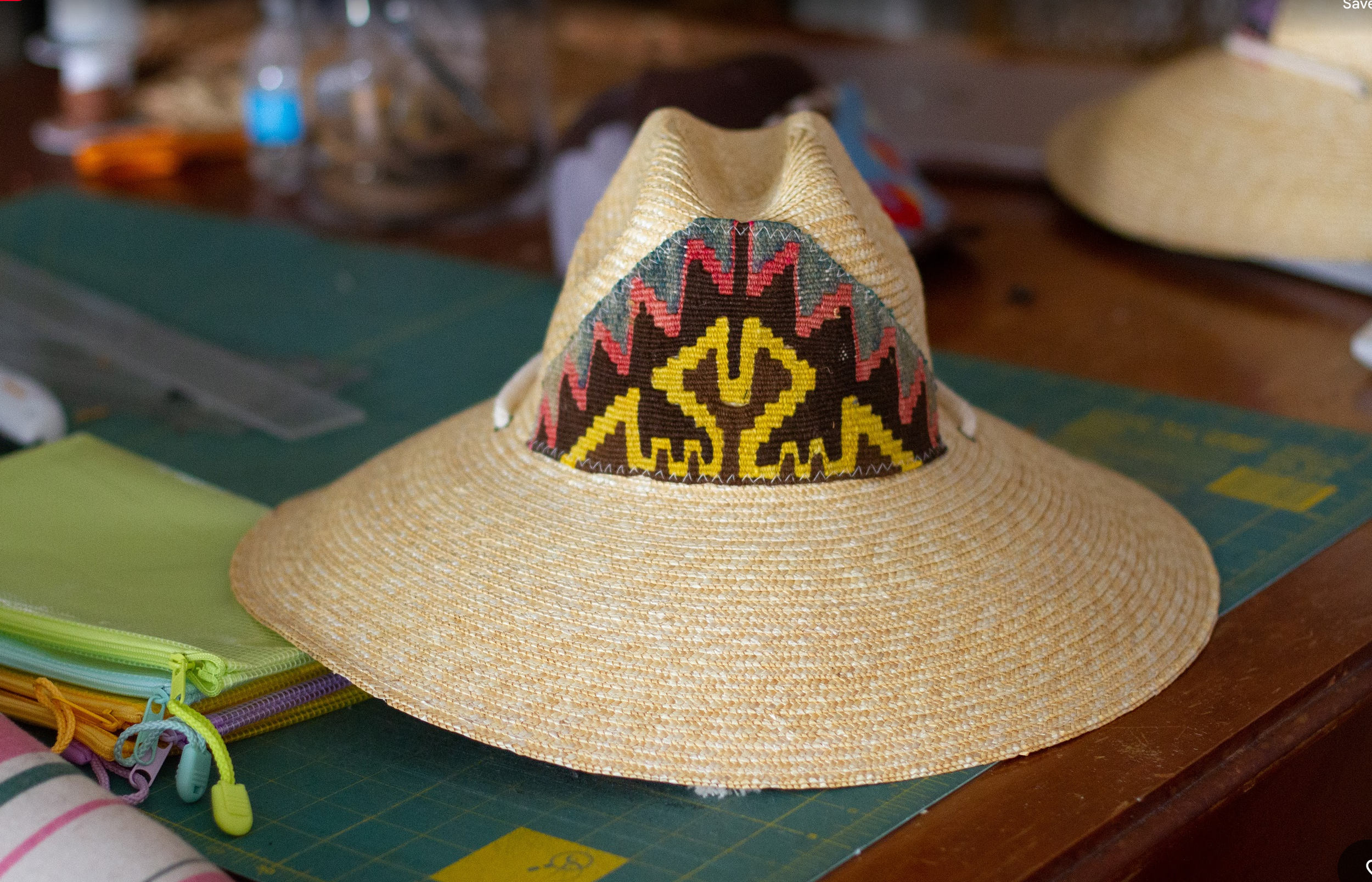 Kilim Patch Straw Hat