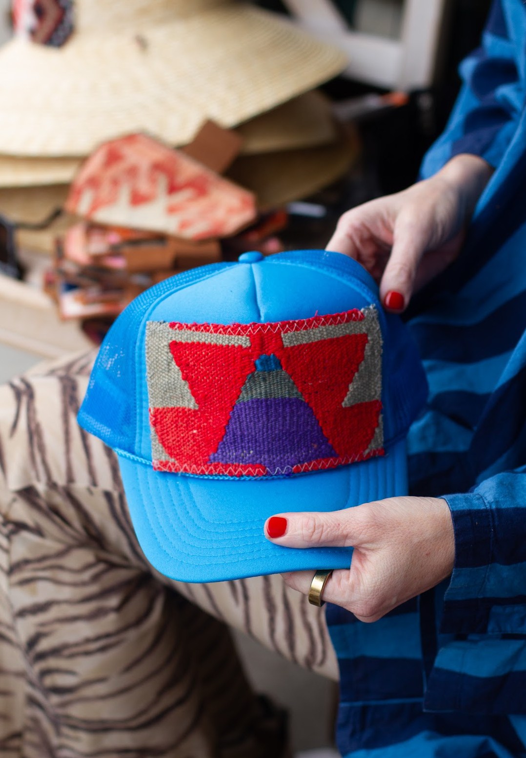 Kilim Patch Trucker COBALT