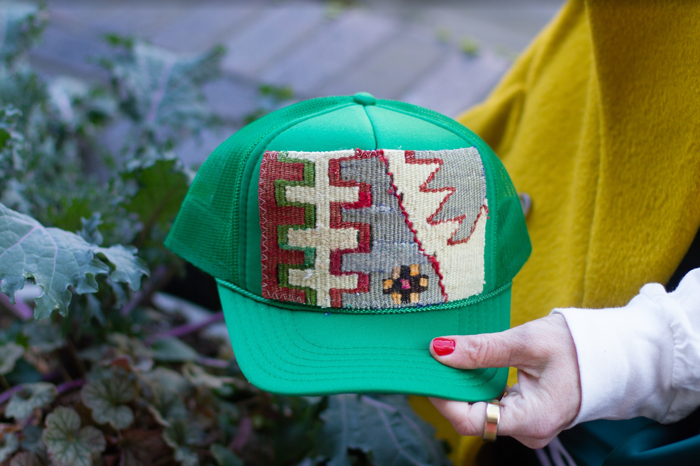 Kilim Patch Trucker KELLY GREEN