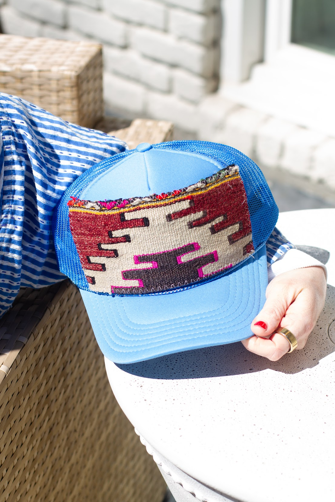 Kilim Patch Trucker COLUMBIA BLUE