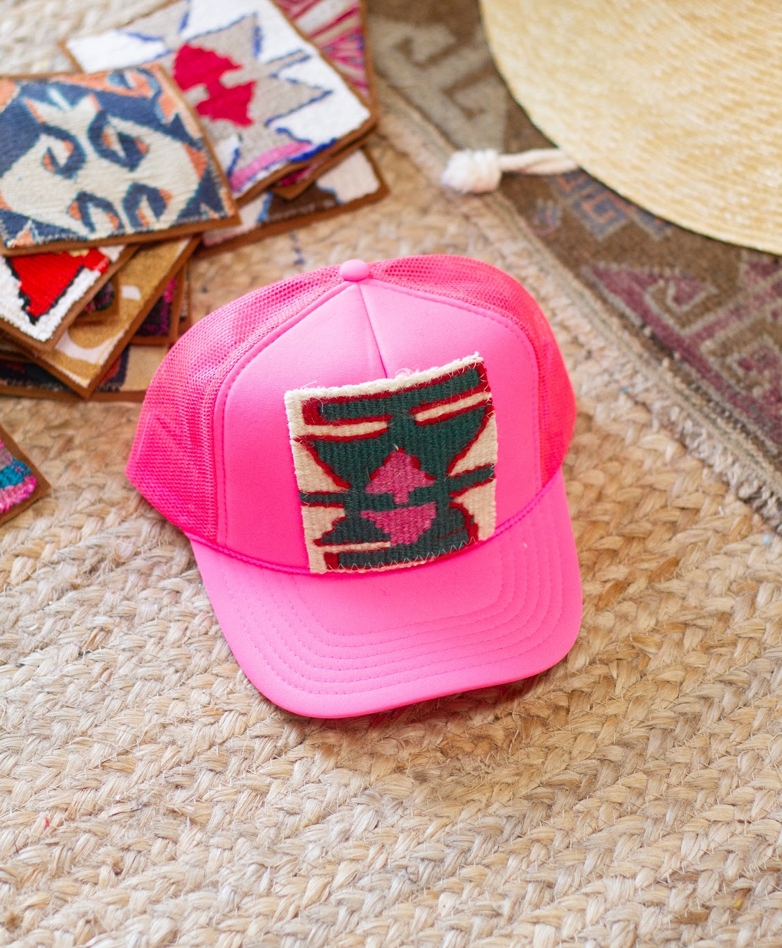 Kilim Patch Trucker HOT PINK