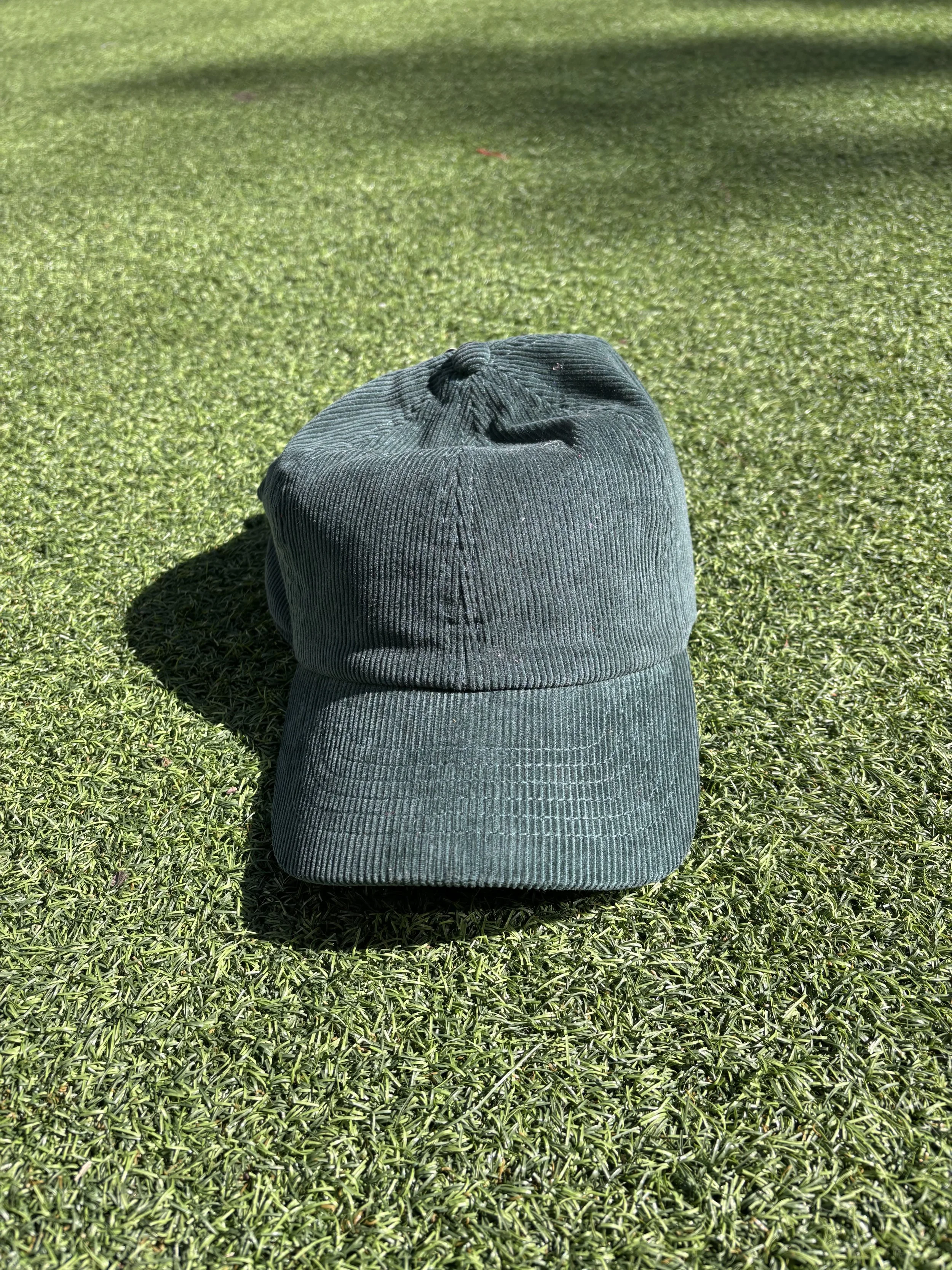 Dark Green Cord Baseball Hat