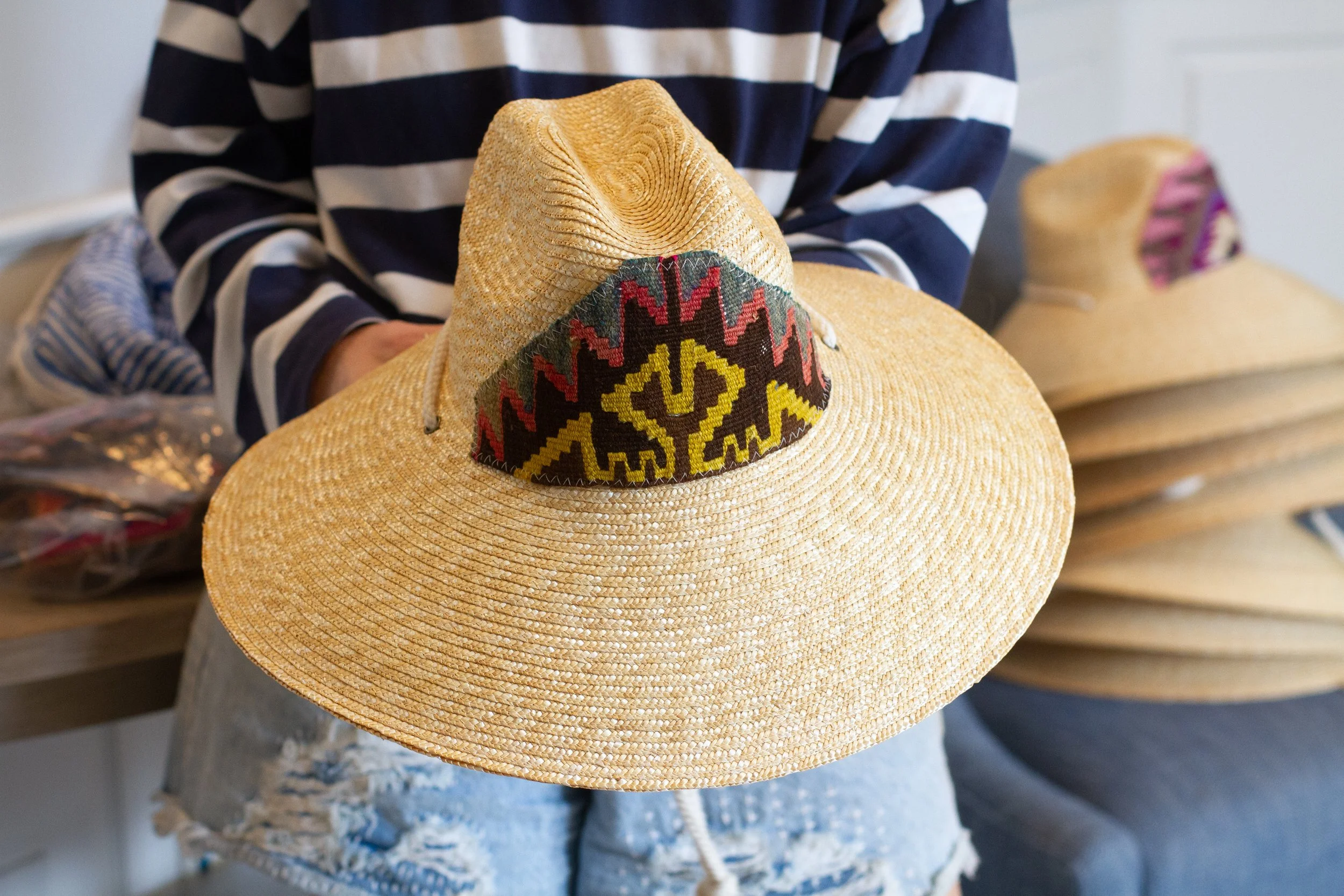 Kilim Patch Straw Hat