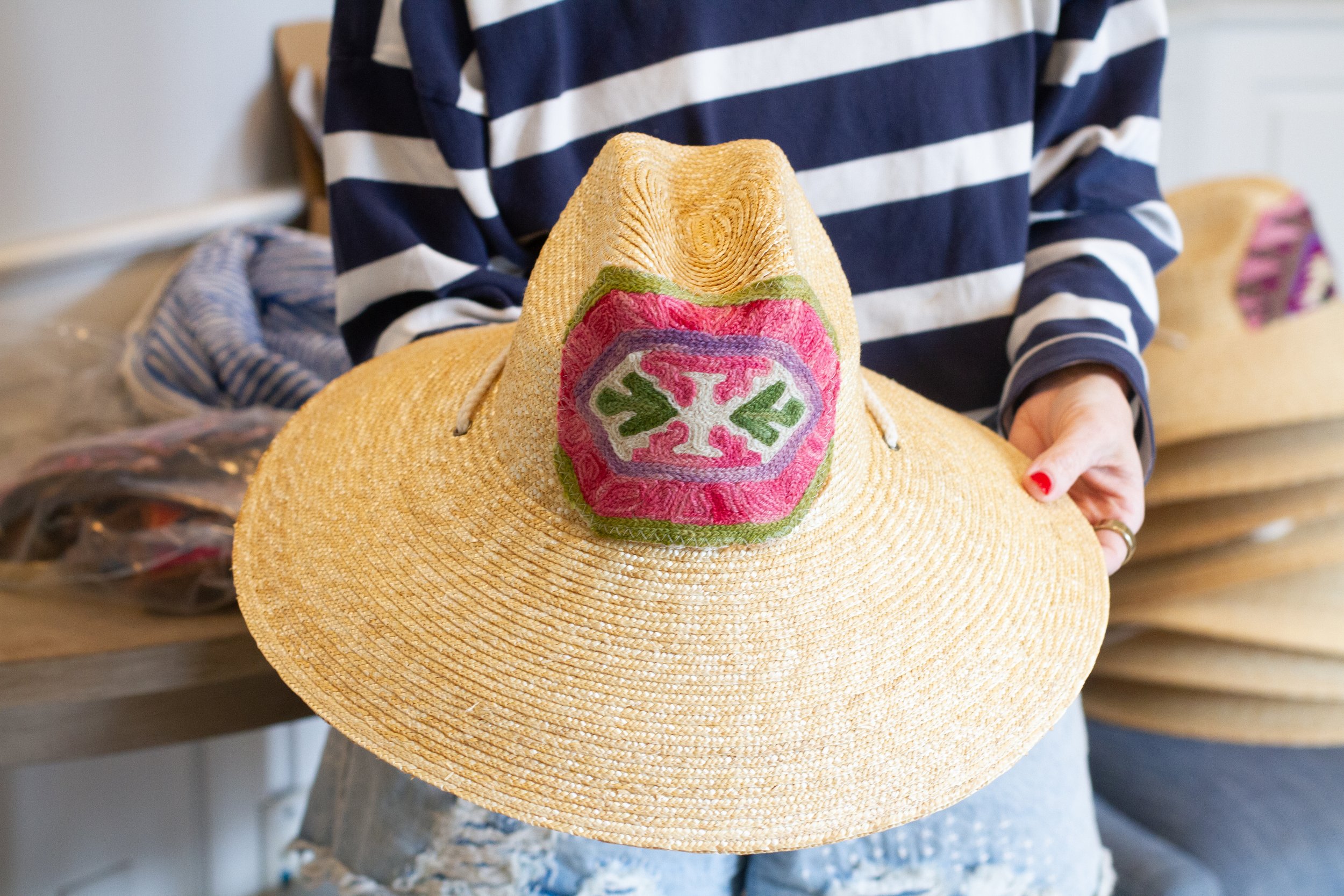 Kilim Patch Straw Hat
