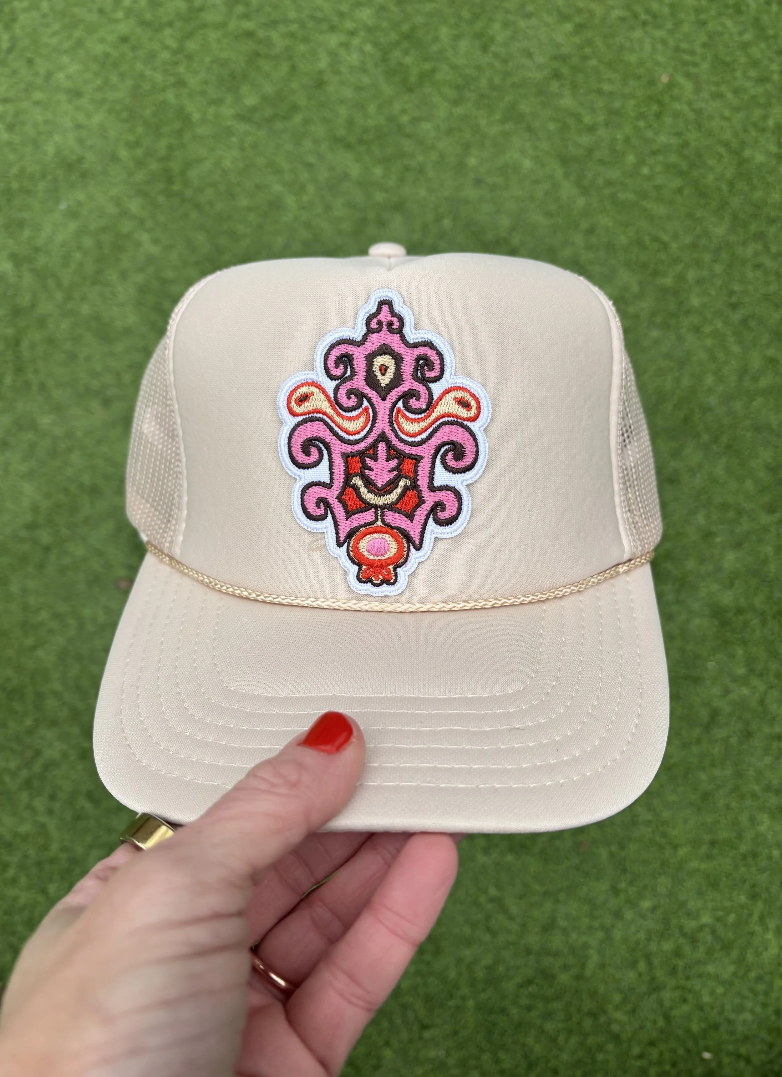 Kilim Motif Embroidered Patch Trucker