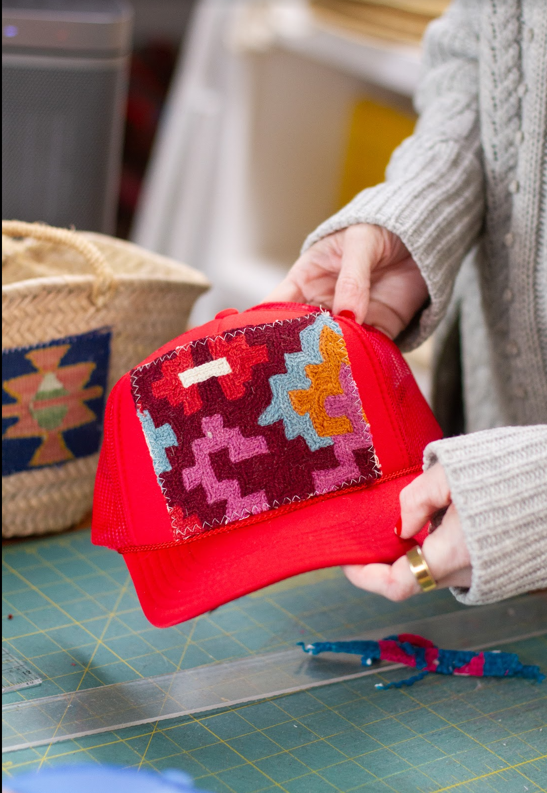 Kilim Patch Trucker RED