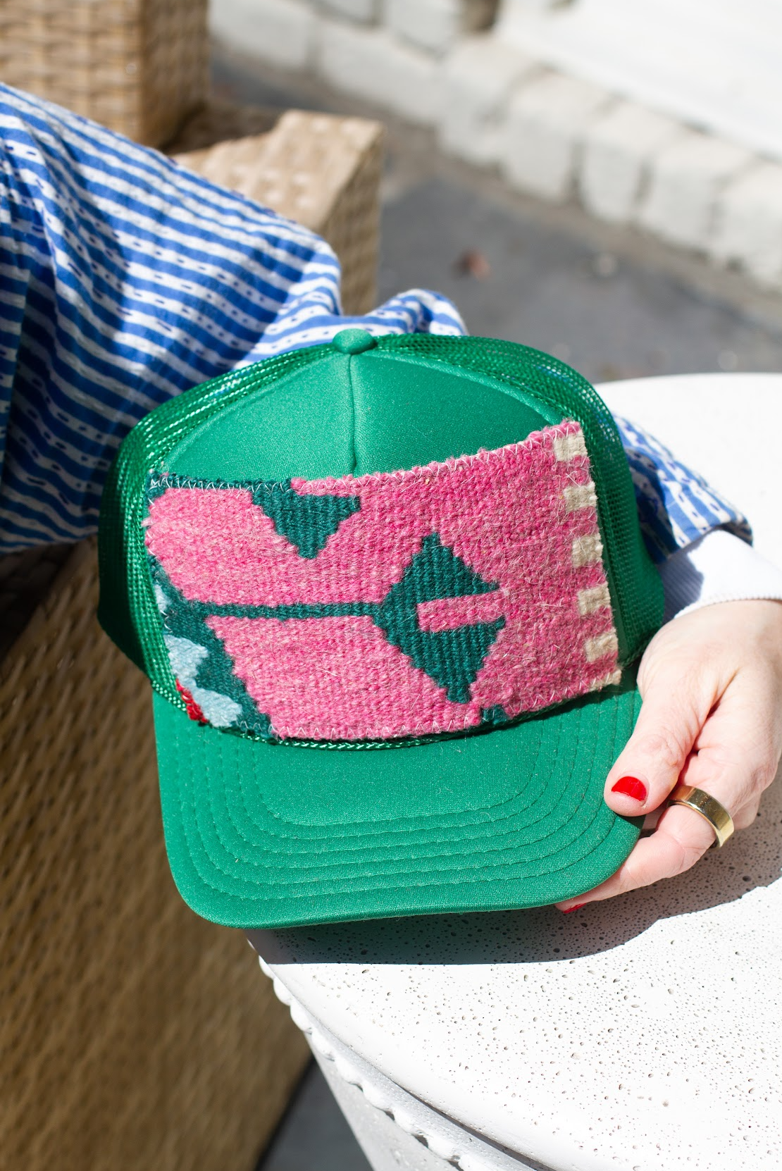 Kilim Patch Trucker KELLY GREEN