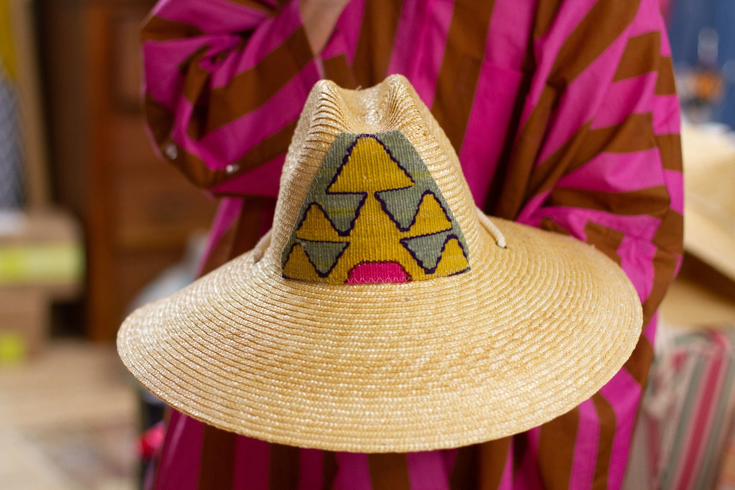 KILIM Patch Straw Hat