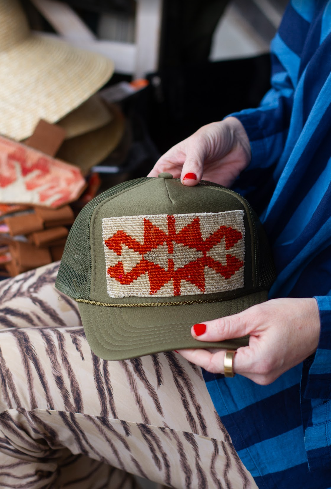 Kilim Patch Trucker OLIVE