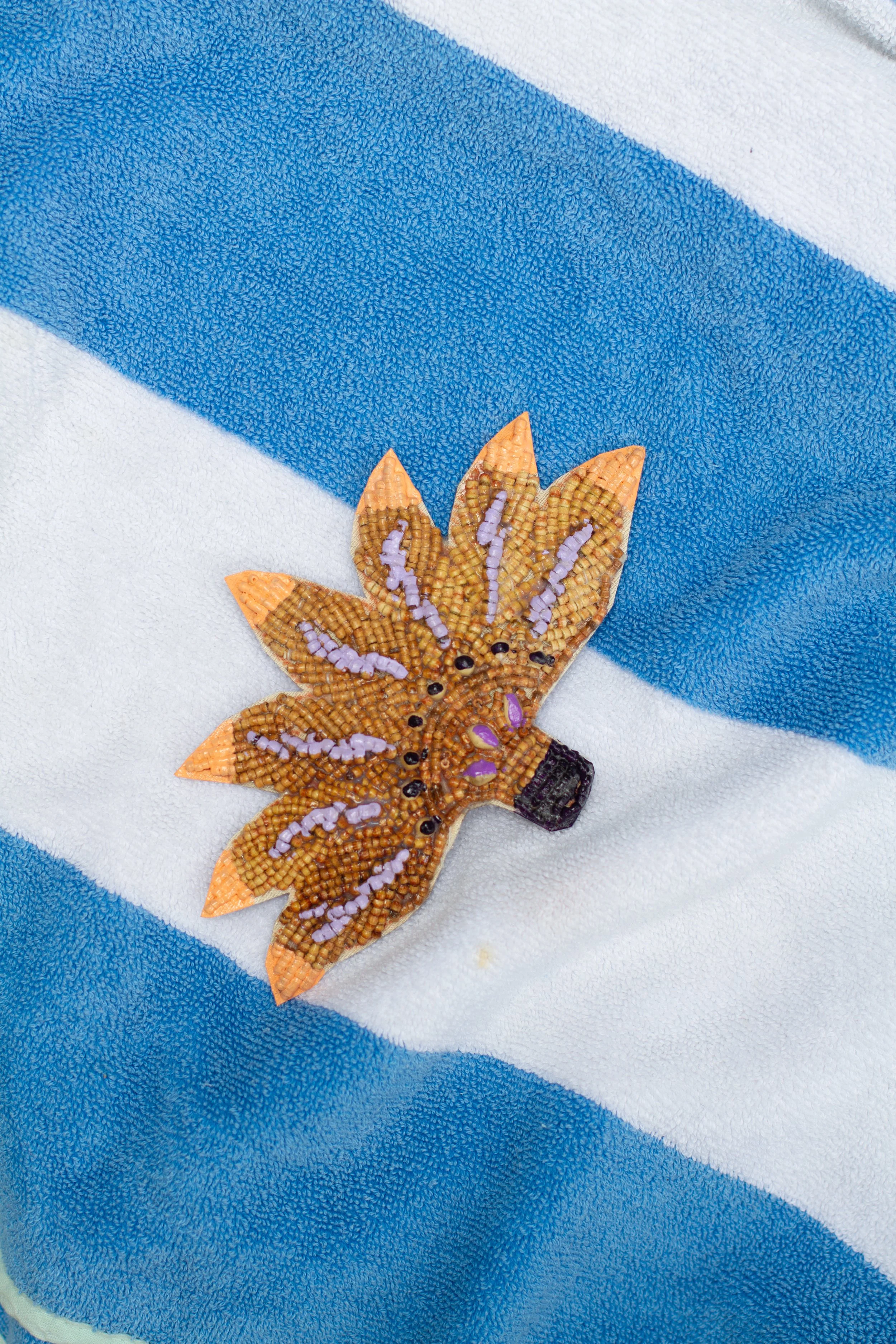 PAINTED PALM Wooden Bead Trucker Hat
