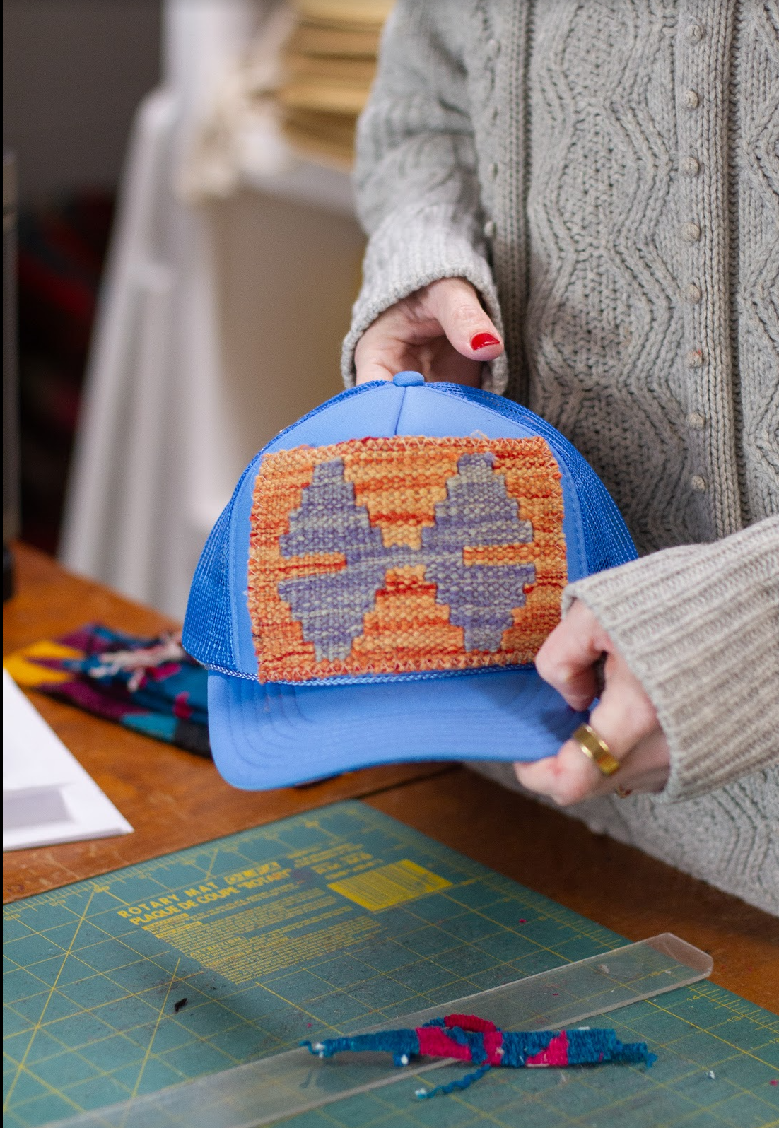 Kilim Patch Trucker COBALT