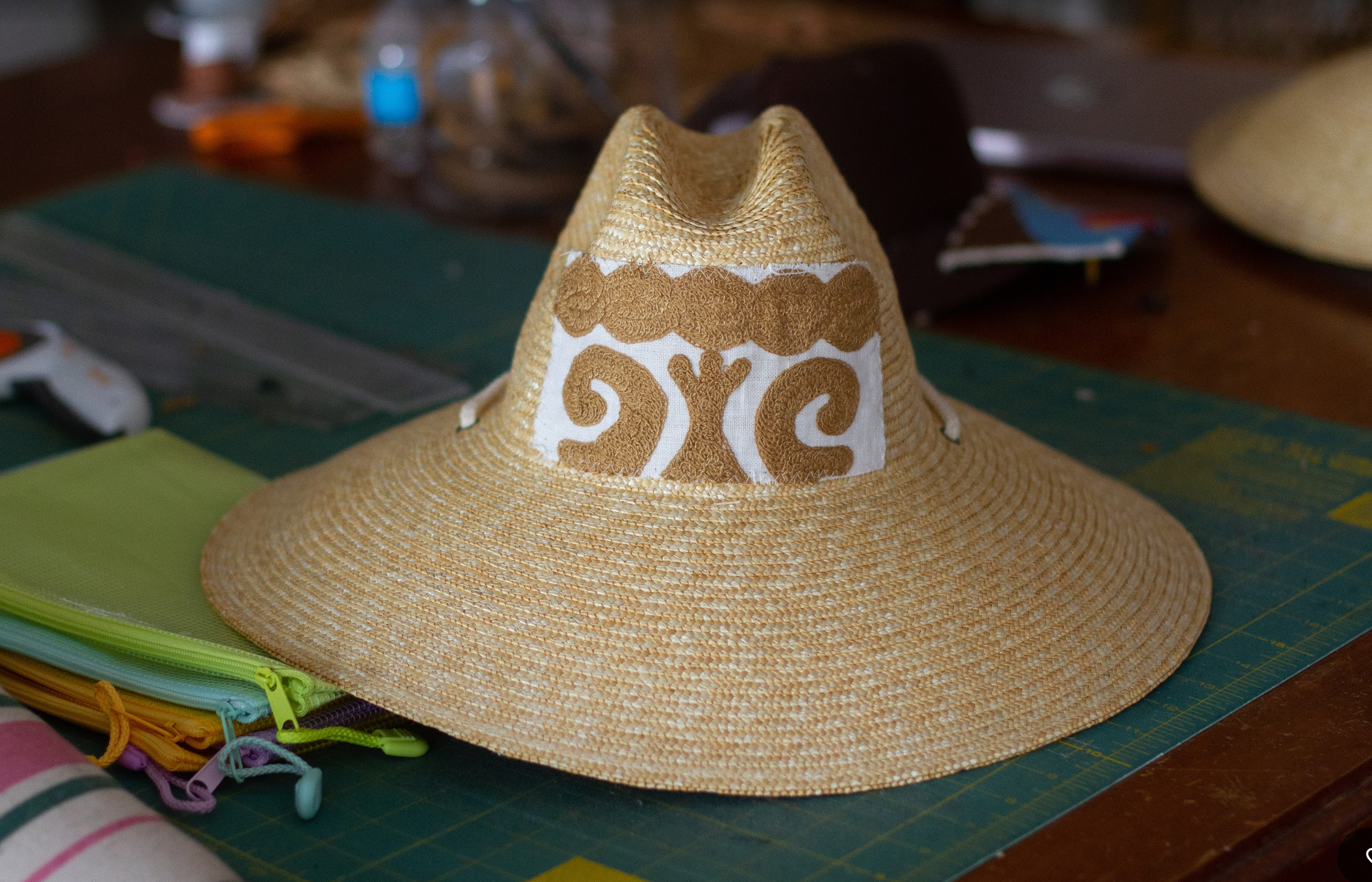 Tapestry Patch Straw Hat