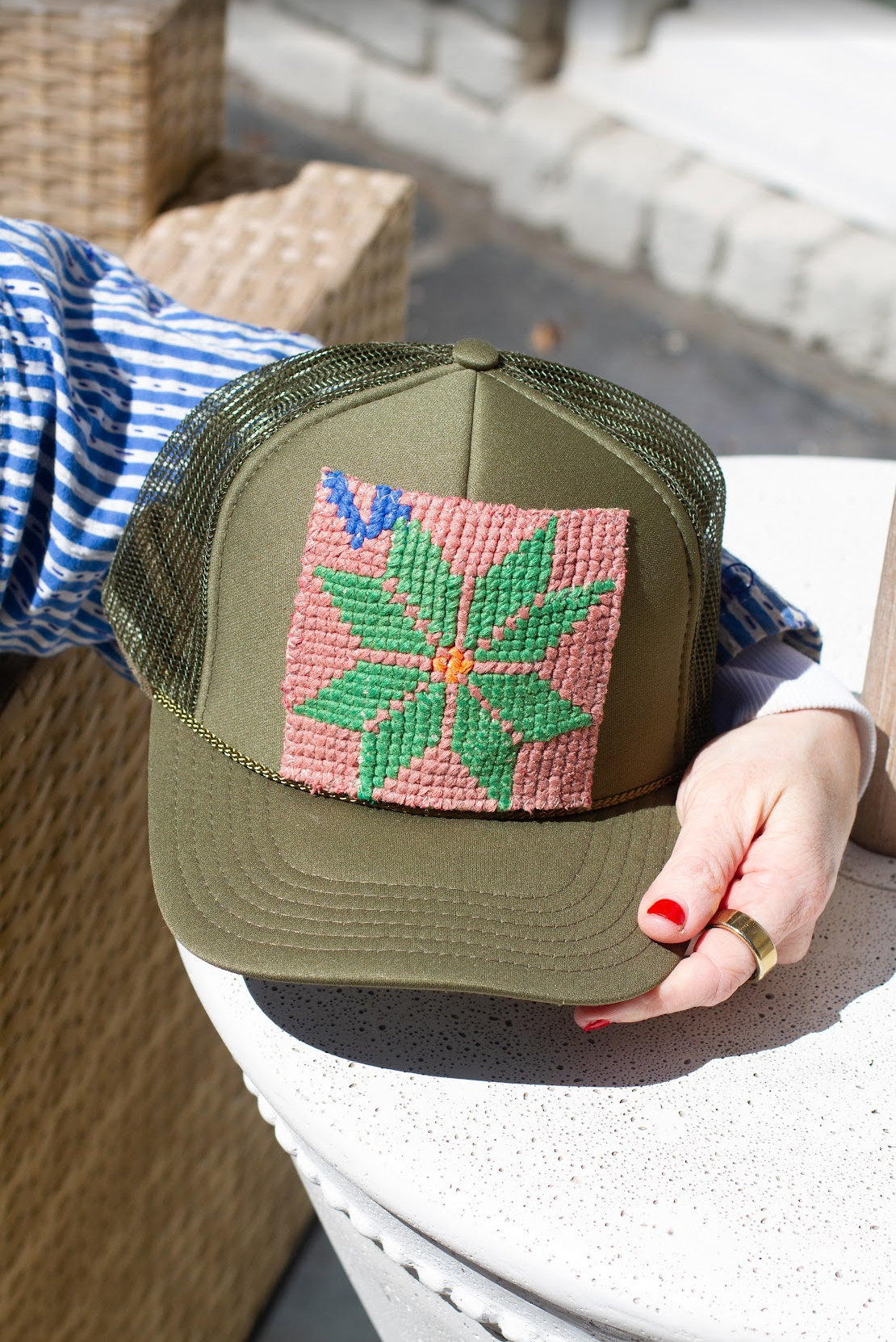 Kilim Patch Trucker OLIVE